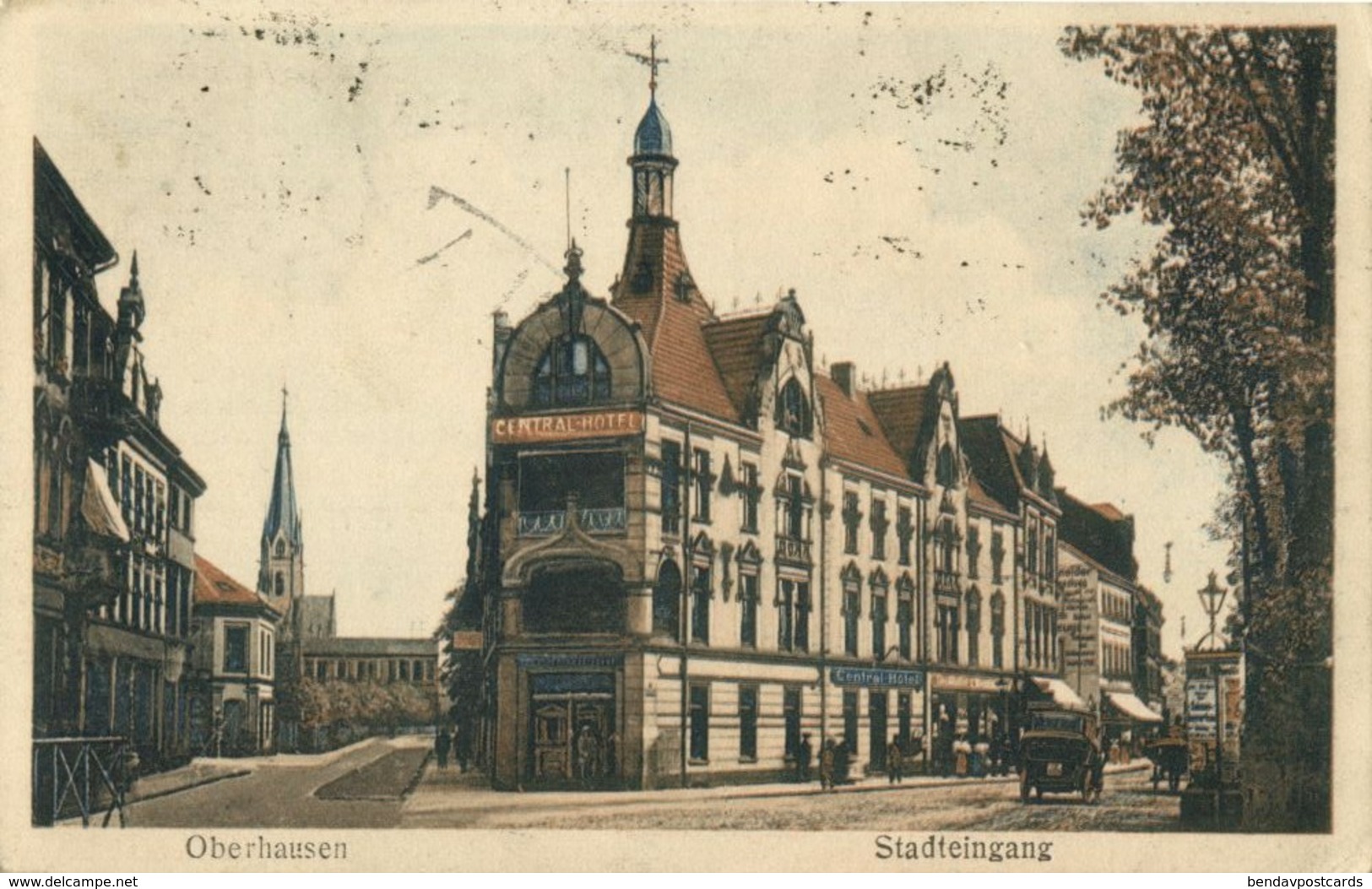 OBERHAUSEN, Stadteingang, Central-Hotel (1922) AK - Oberhausen