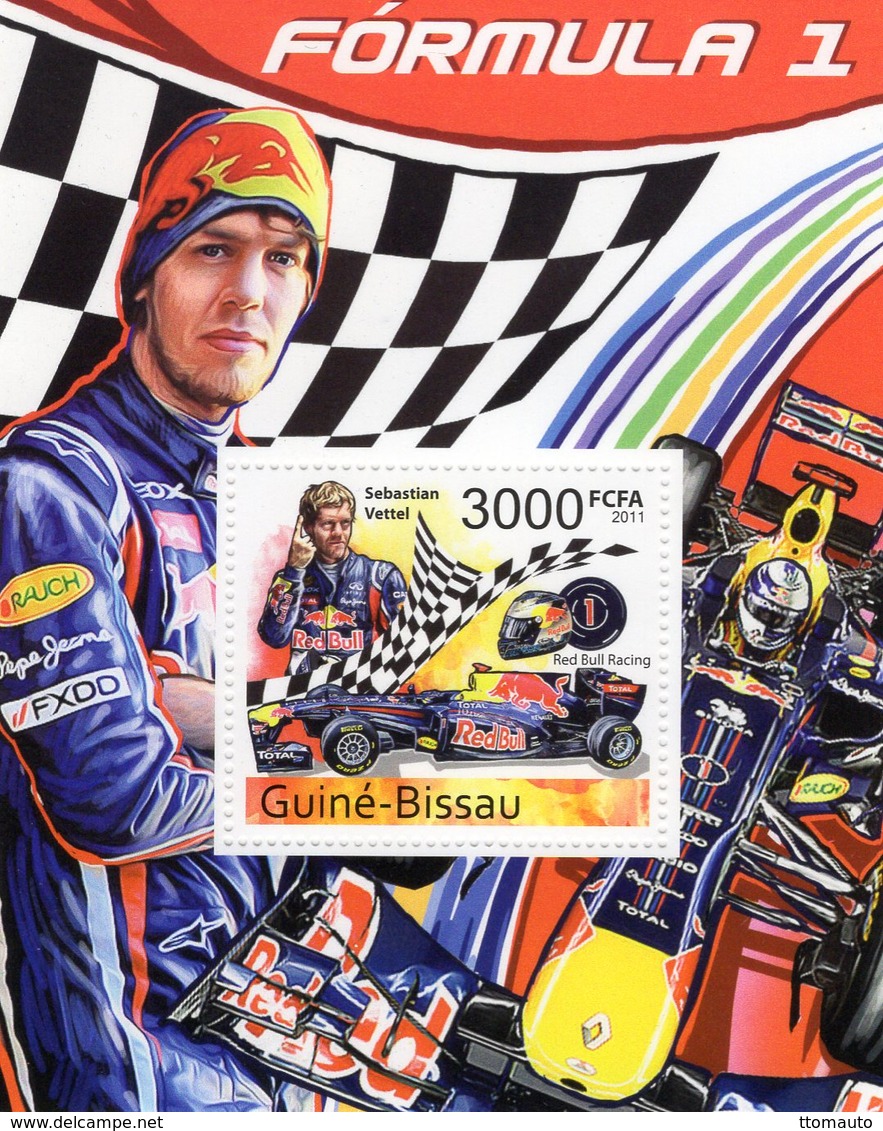 Guine-Bissau  -  Formula 1 - Grand Prix - Sebastian Vettel - Red Bull Racing - 1v MS Neuf/Mint/MNH - Automobile