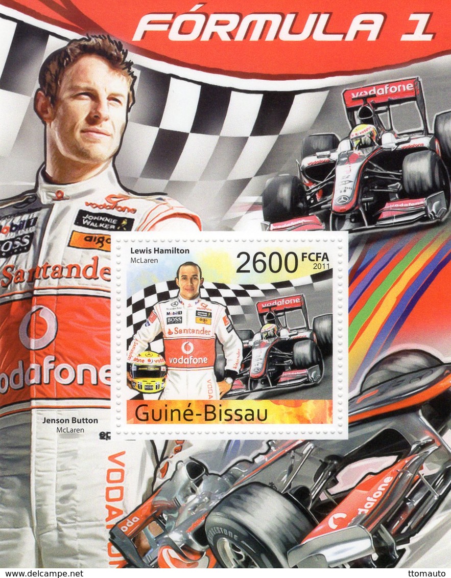 Guine-Bissau  -  Formula 1 - Grand Prix - Lewis Hamilton - Jenson Button - McLaren - 1v MS Neuf/Mint/MNH - Automobilismo