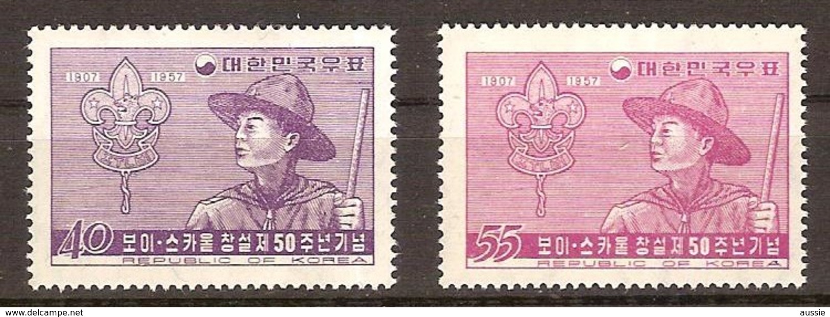 Corée Du Sud South-Korea 1957 Yvertn° 178-179 *** MNH Cote 7 Euro Cinquantenaire Du Scoutisme - Corée Du Sud