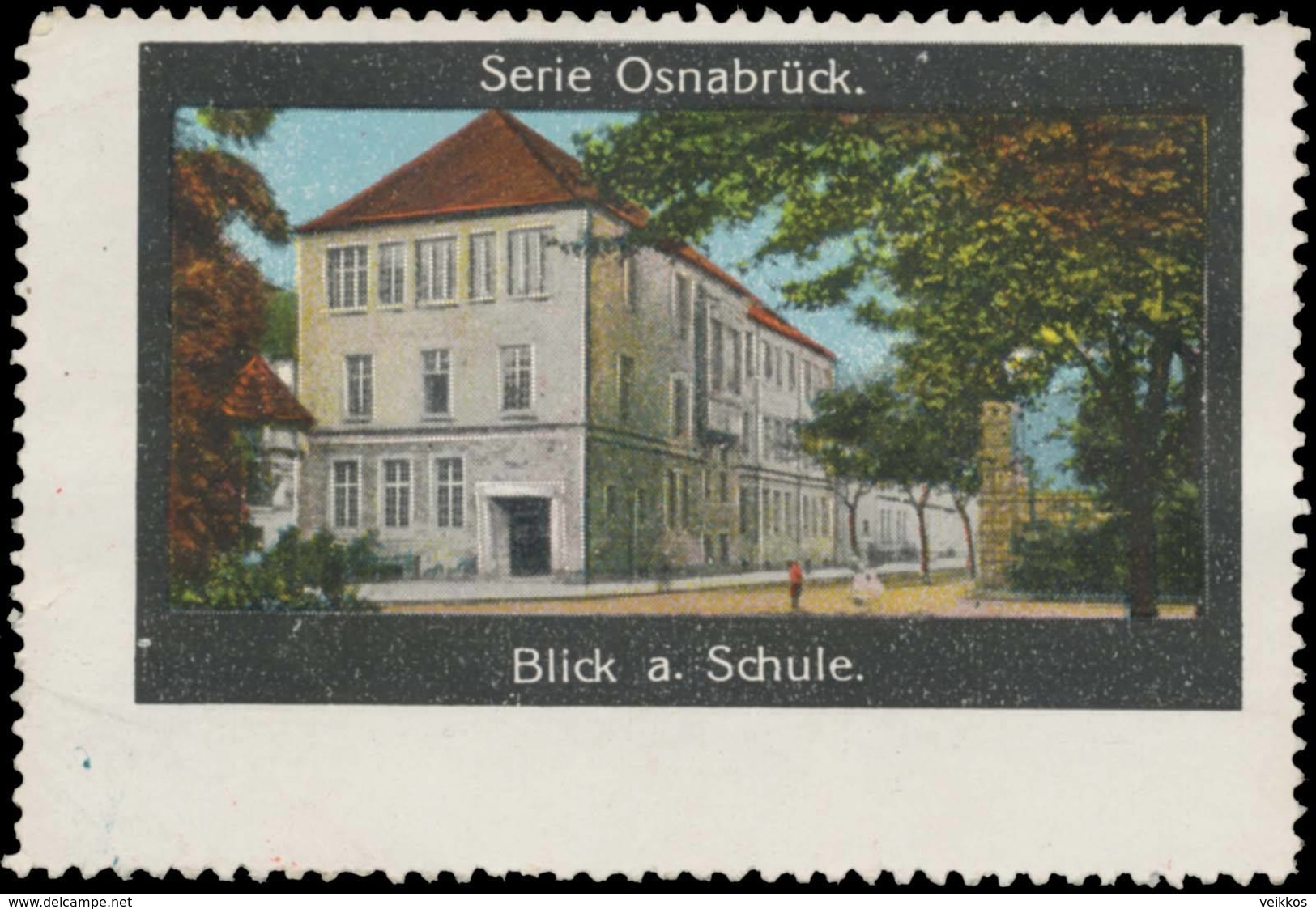 Osnabrück: Blick Auf Die Schule Reklamemarke - Erinnophilie