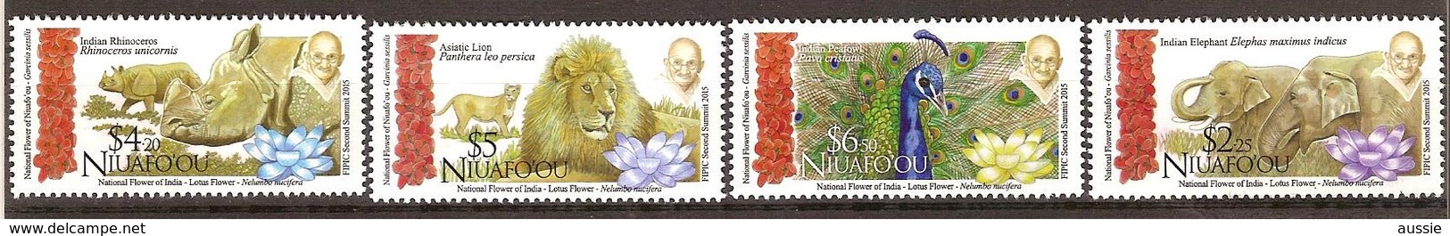 Tonga Niuafo'ou 2016 Yvertn° 404-407*** MNH Cote 35 Euro Faune Flore Gandhi - Tonga (1970-...)