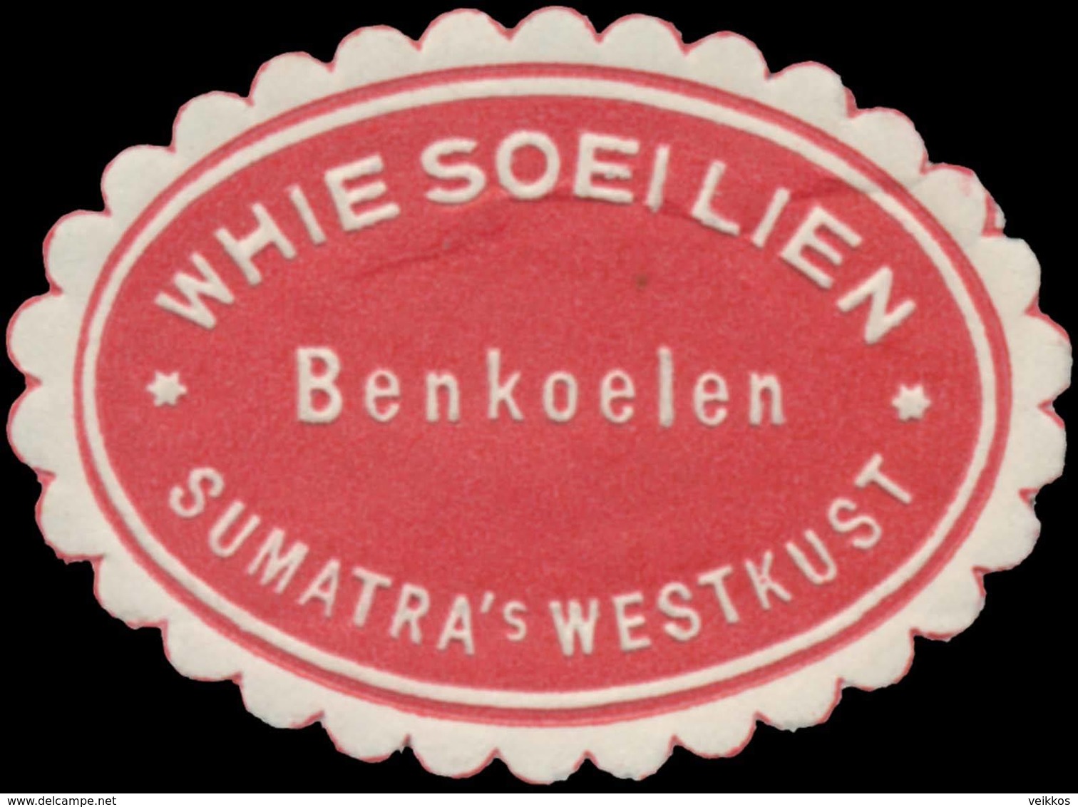 Sumatra: Whie Soeilien Benkoelen Reklamemarke - Vignetten (Erinnophilie)