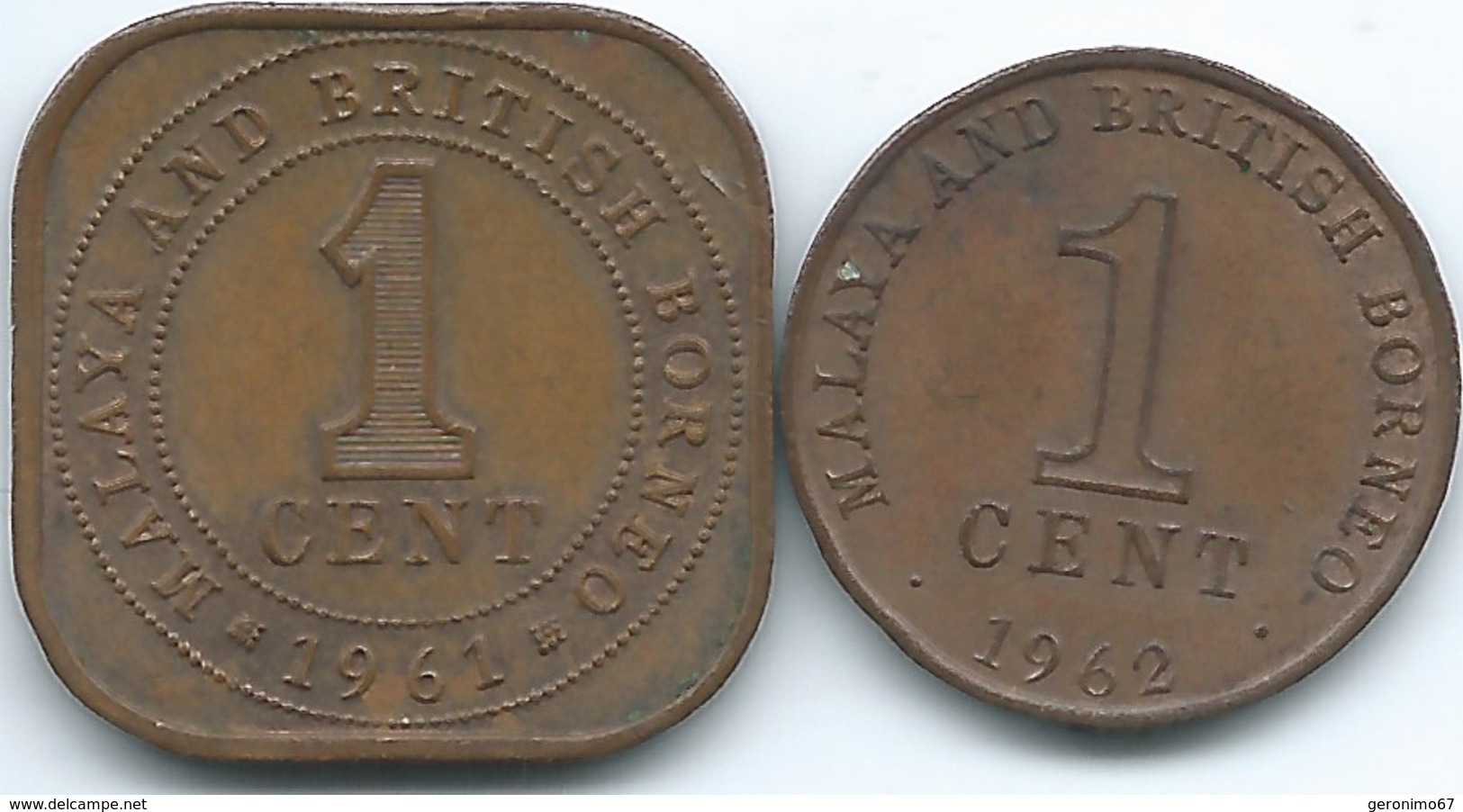 Malaya & British Borneo - Elizabeth II - 1961 - 1 Cent (KM5) & 1962 (KM6) - Colonies