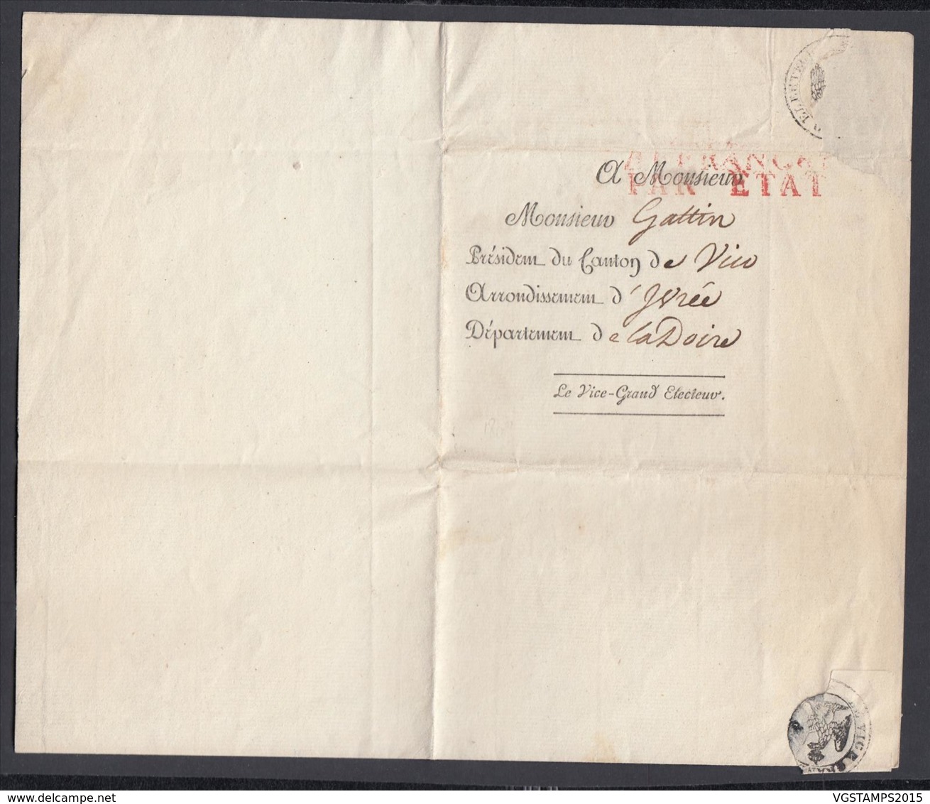 France - Lettre 1808 De Paris " Affranchi Par Etat "  (DD) DC2766 - Other & Unclassified