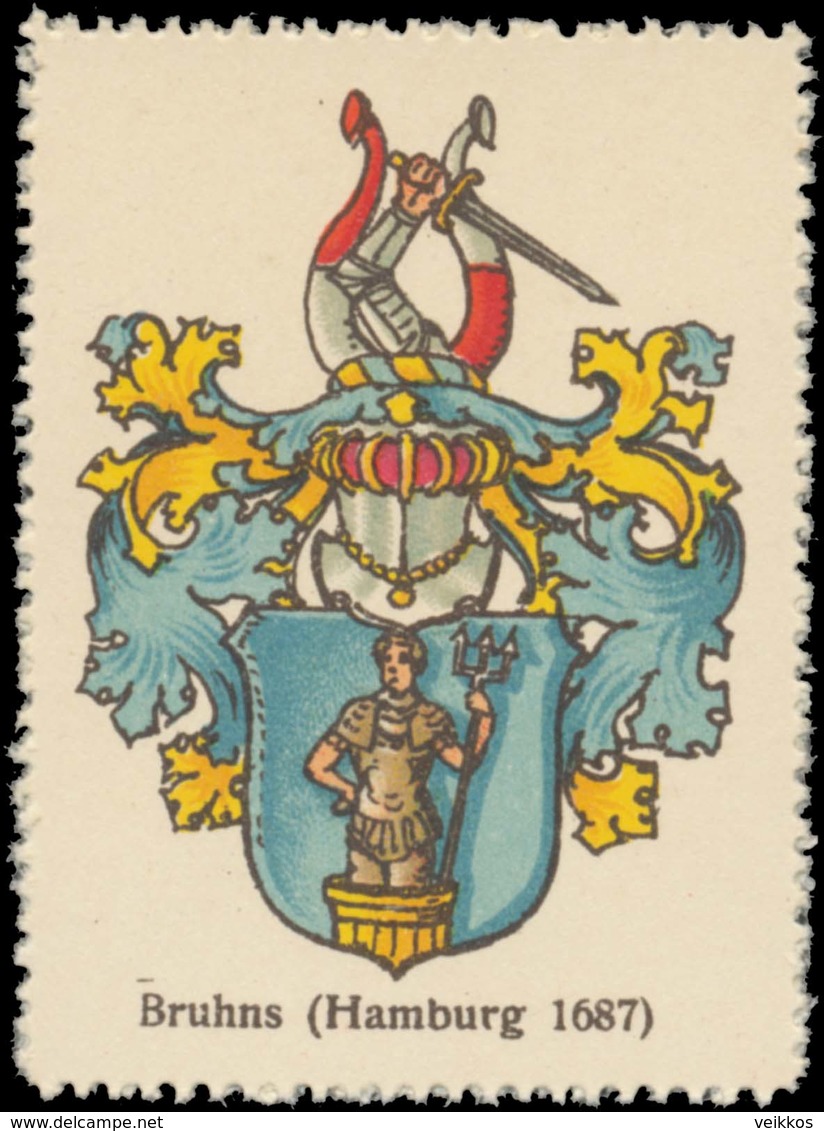 Bruhns (Hamburg, 1687) Wappen Reklamemarke - Cinderellas