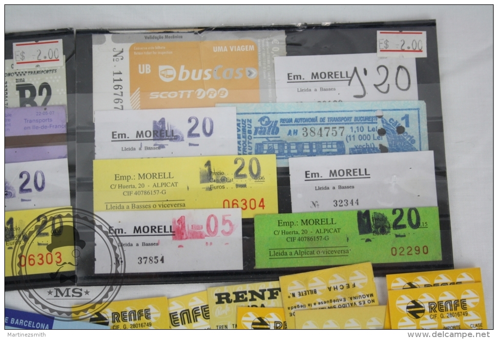 Job Lot With 41 Train &amp; Bus Tikets From Spain And Other Countries - Ferrocarril