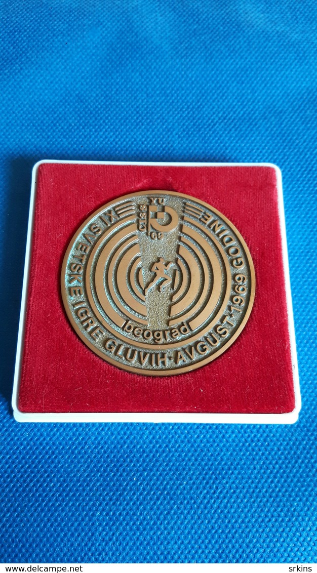 RARE Memorial Medal Award In Original Package -  XI World Cup Deaf Mute Belgrade 1969 Yugoslavia, Prod. Bertoni - Other & Unclassified