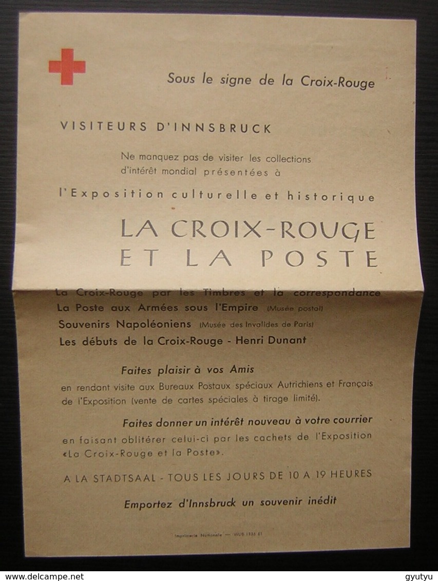 Croix Rouge Française En Autriche (Innsbruck) 1951, Lettre Avec Cachet, Correspondance Et Document, Voir Photo - 1921-1960: Modern Period