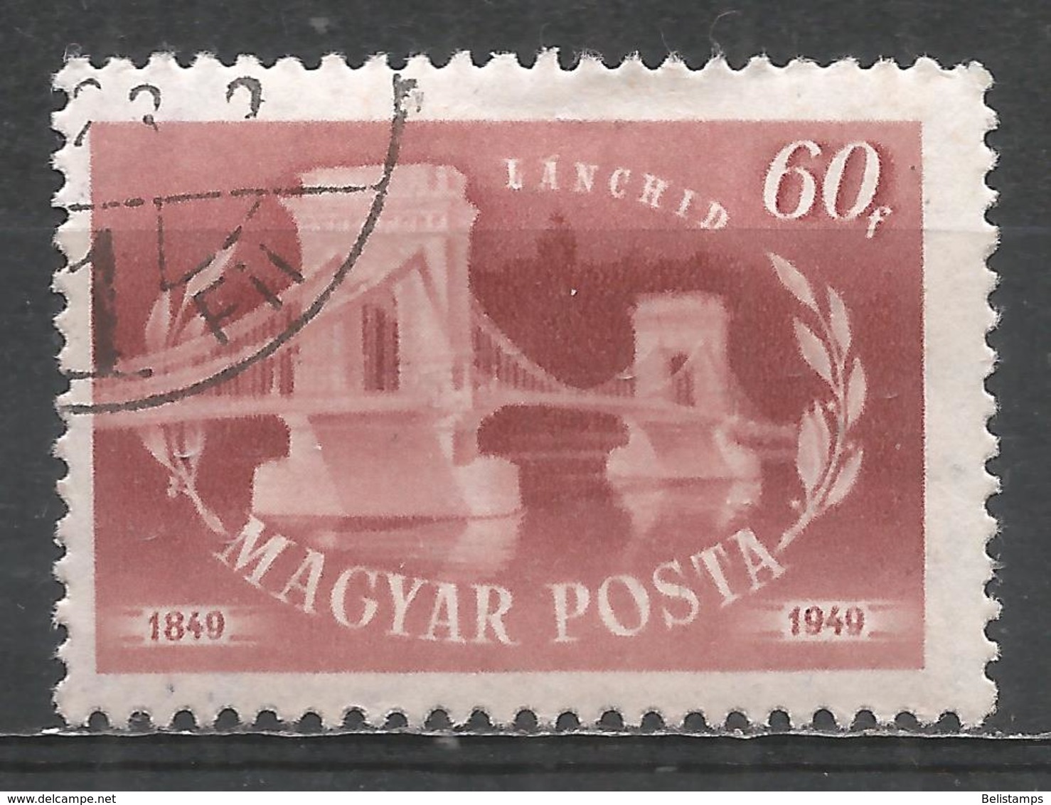 Hungary 1949. Scott #862 (U) Chain Bridge * - Oblitérés