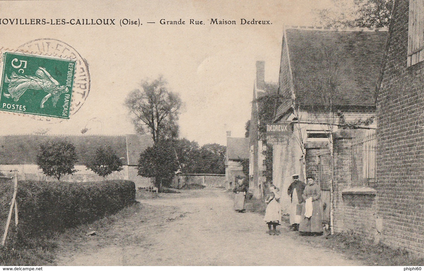 NOVILLERS-LES-CAILLOUX  -  60  -  Grande Rue  - Maison DEDREUX - Café - Vins - Eaux De Vie - Liqueurs - Cafés
