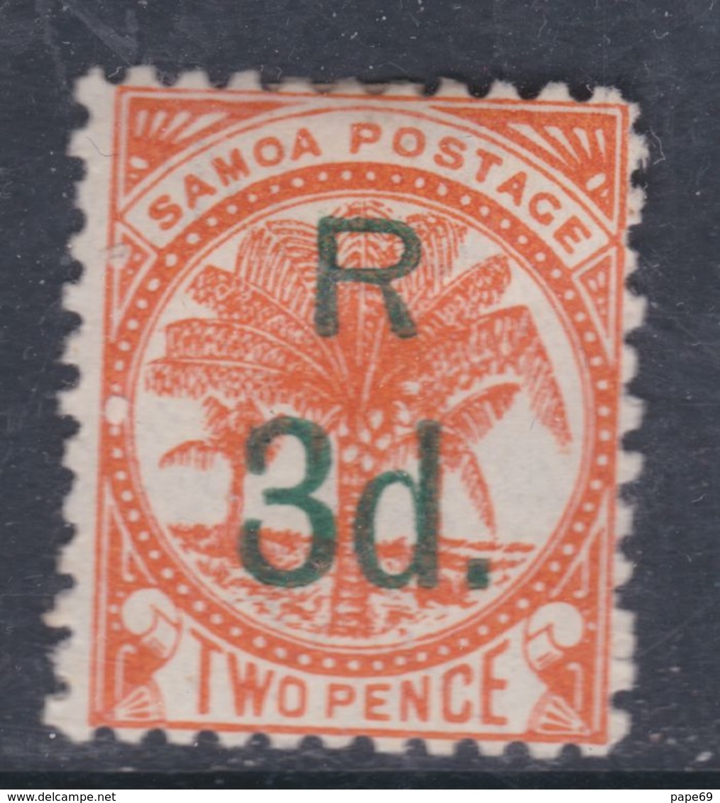 Samoa Poste Locale N° 27a X  Partie De Série : 3 D. Sur 2 P. Orange, Surcharge Verte, Trace De Charnière Sinon TB - Samoa