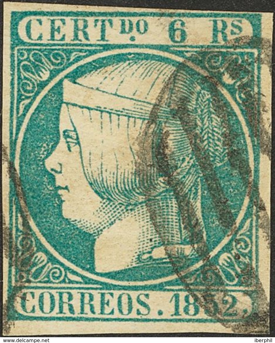 º16. 1852. 6 Reales Azul. Color Muy Intenso. MAGNIFICO. Cert. CEM. - Autres & Non Classés