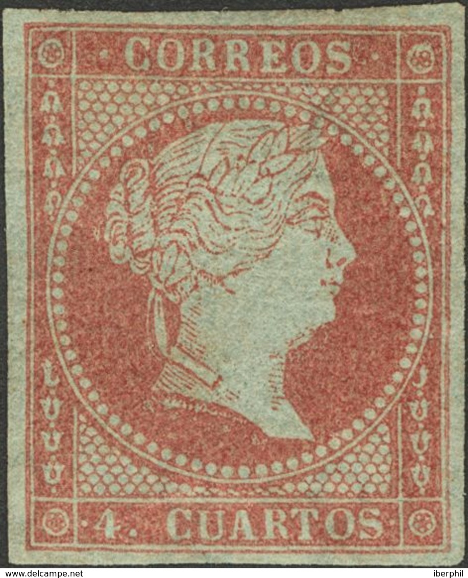 *40. 1855. 4 Cuartos Rojo. MAGNIFICO. Cert. COMEX. - Andere & Zonder Classificatie