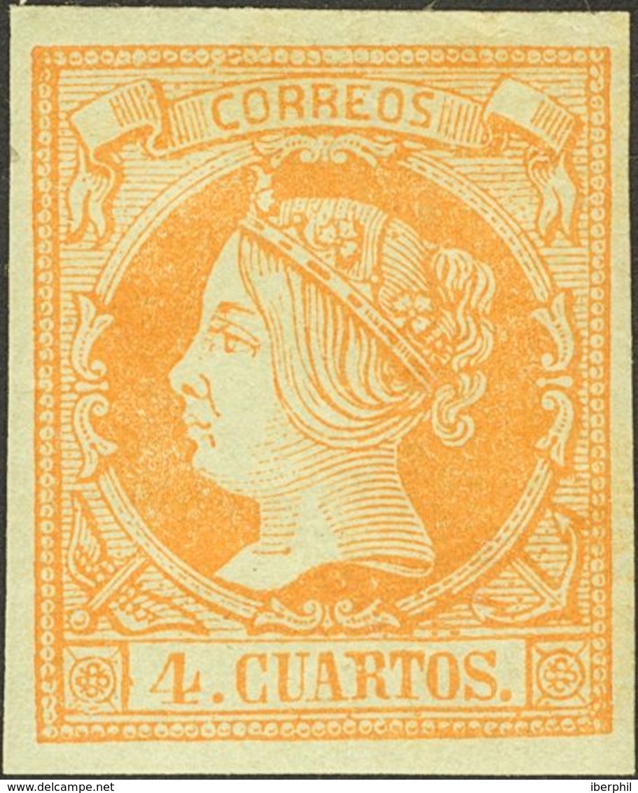 *52. 1860. 4 Cuartos Naranja. MAGNIFICO. - Autres & Non Classés