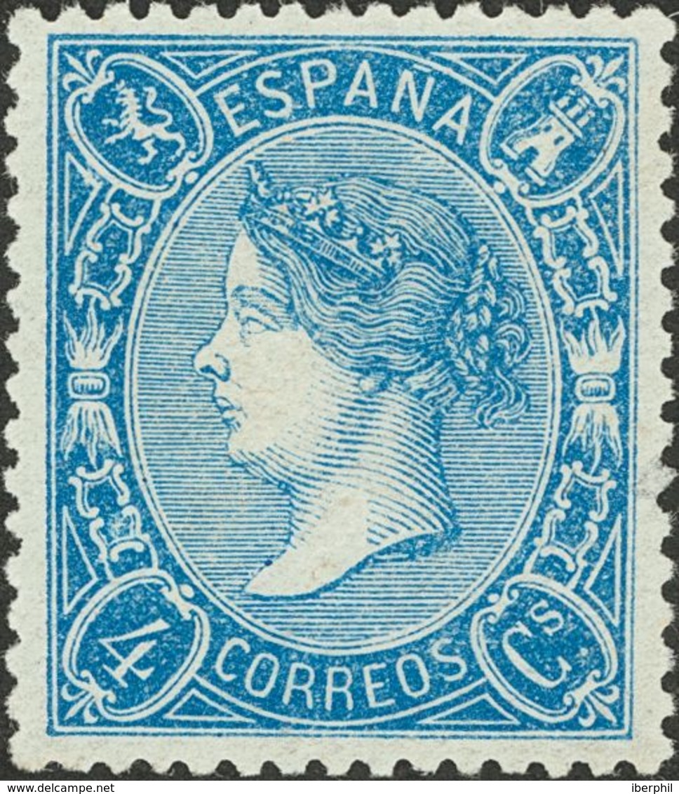 (*)75. 1865. 4 Cuartos Azul. PIEZA DE LUJO. - Andere & Zonder Classificatie