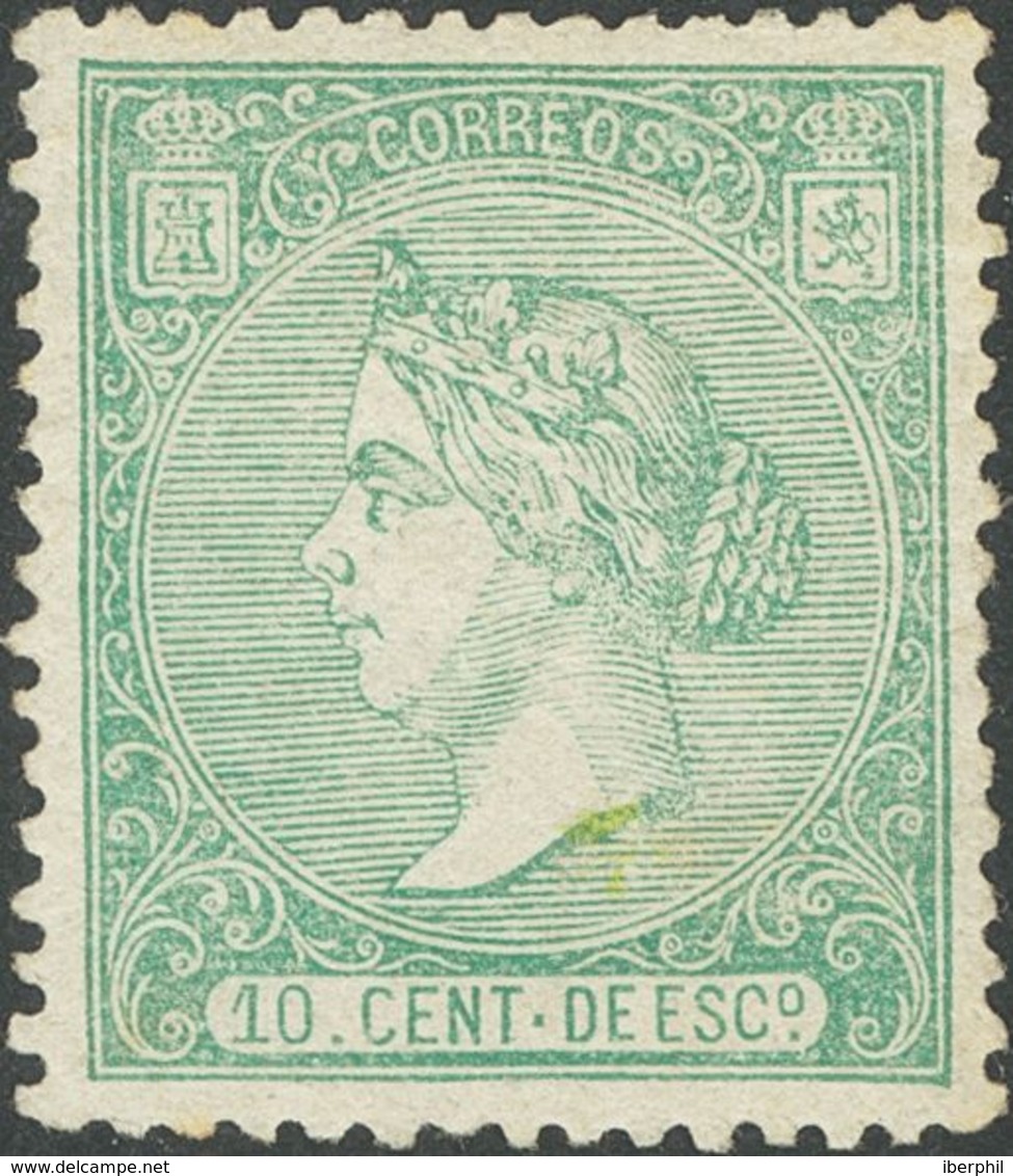 *84. 1866. 10 Cts Verde (leve Puntito Claro Reparado). Excelente Centraje. MAGNIFICO. - Autres & Non Classés