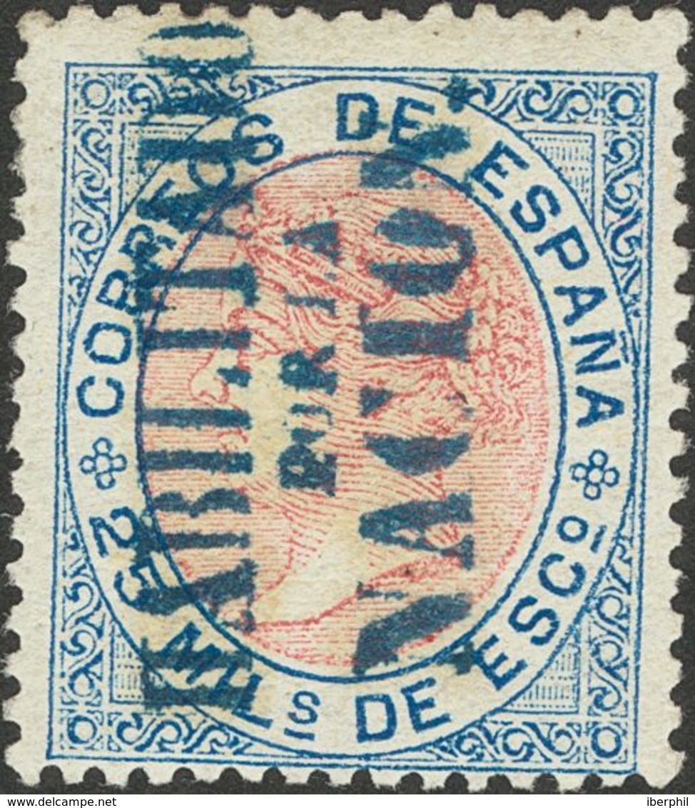 *95. 1868. 25 Mils Azul Y Rosa. ANDALUCIA, En Azul. MAGNIFICO. Edifil 2014: 380 Euros - Sonstige & Ohne Zuordnung