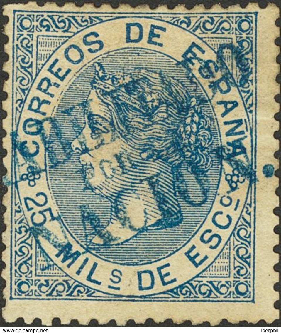 *97. 1868. 25 Mils Azul (puntito Claro). ANDALUCIA. MAGNIFICO. Edifil 2014: 425 Euros - Autres & Non Classés