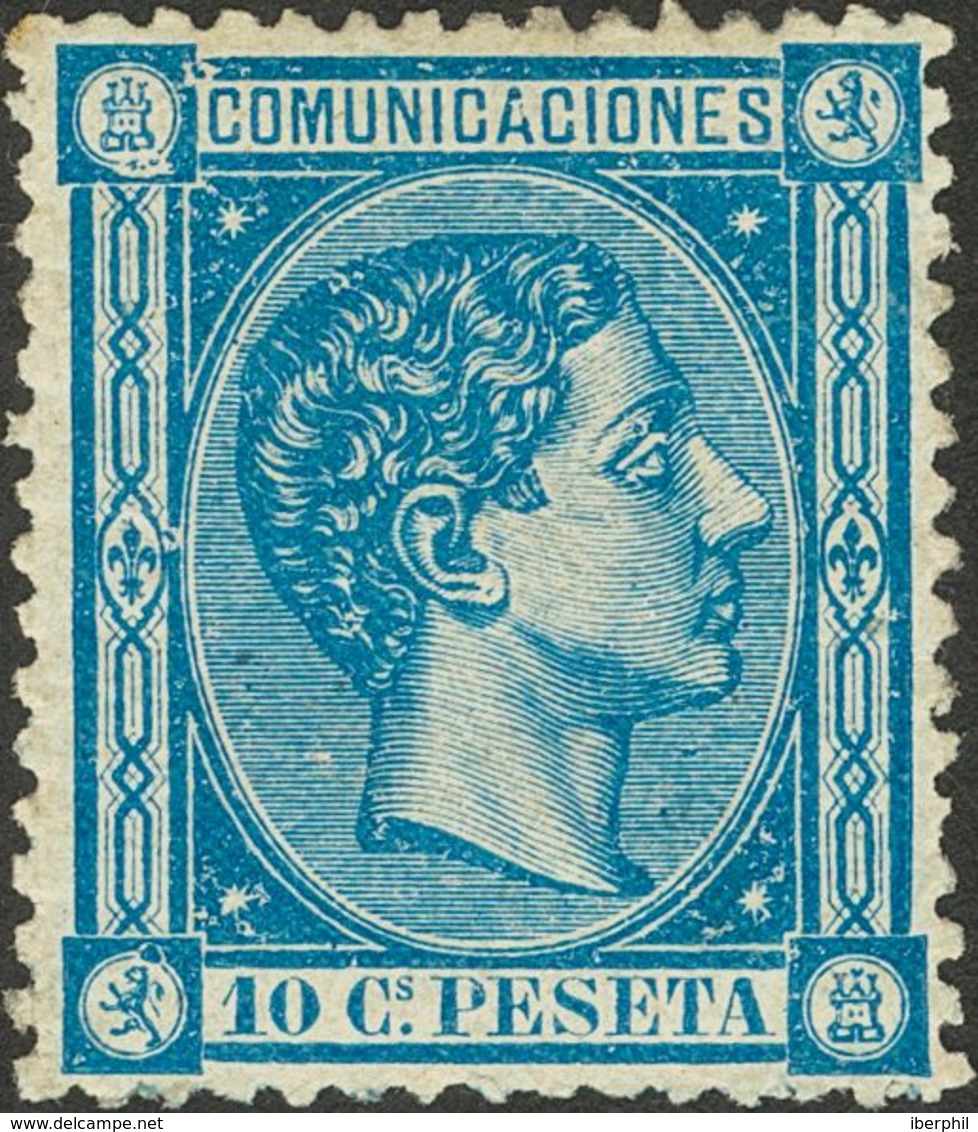 **164. 1875. 10 Cts Azul. PIEZA DE LUJO. - Other & Unclassified