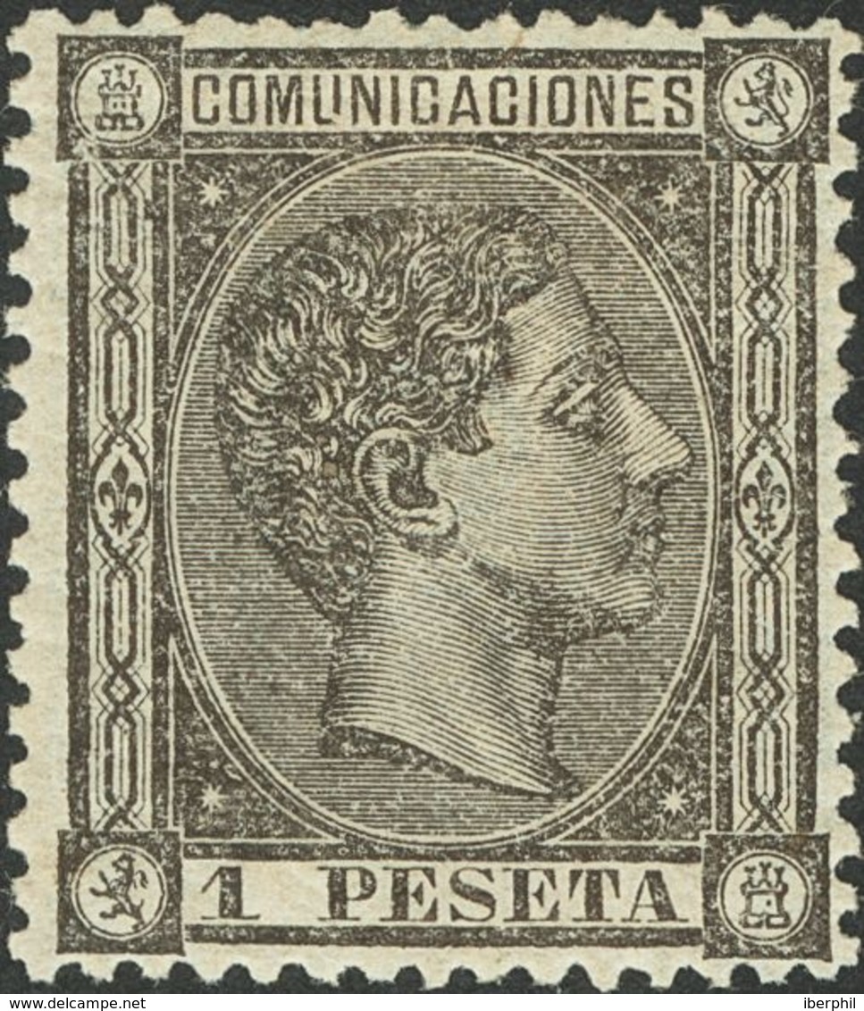 *169. 1875. 1 Pts Negro. Bien Centrado. MAGNIFICO. - Autres & Non Classés