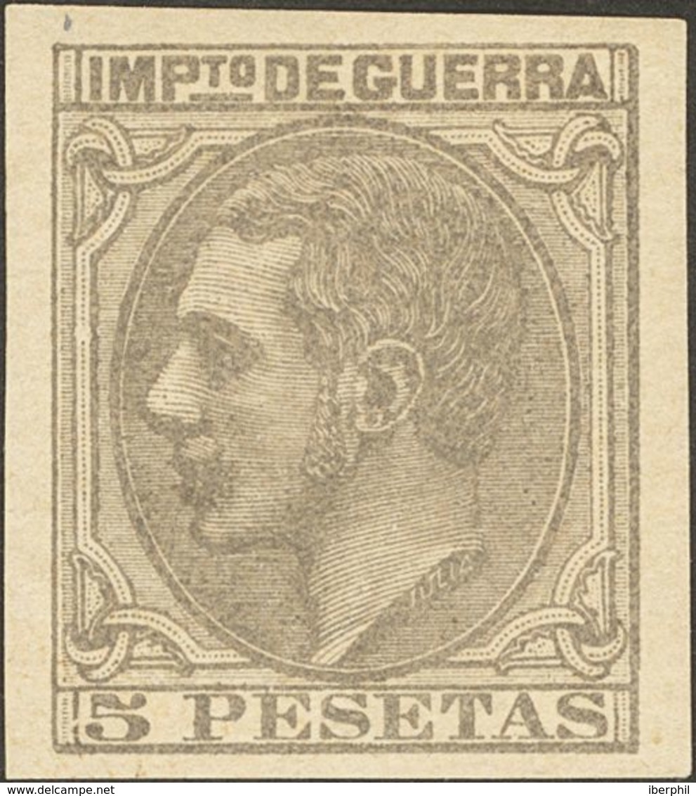 *NE10s. 1879. 5 Pts Gris Azul. SIN DENTAR. MAGNIFICO Y RARISIMO. Dictamen GRAUS. Edifil 2014: 380 Euros - Autres & Non Classés