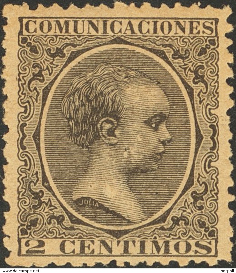 **214. 1889. 2 Cts Negro. Excelente Centraje. MAGNIFICO. Cert. COMEX. - Autres & Non Classés