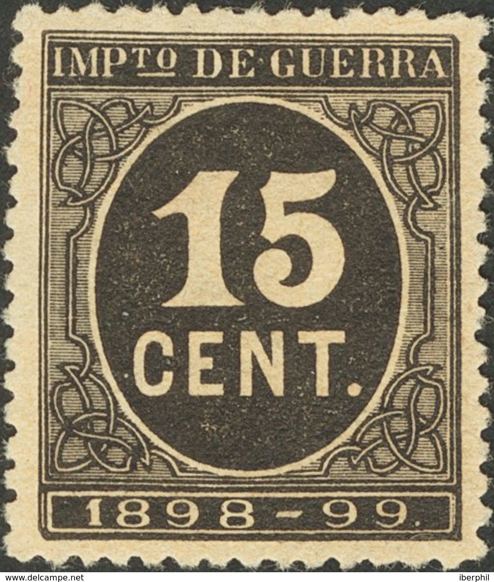 (*)238. 1898. 15 Cts Negro. Centraje Excepcional. PIEZA DE LUJO. - Andere & Zonder Classificatie