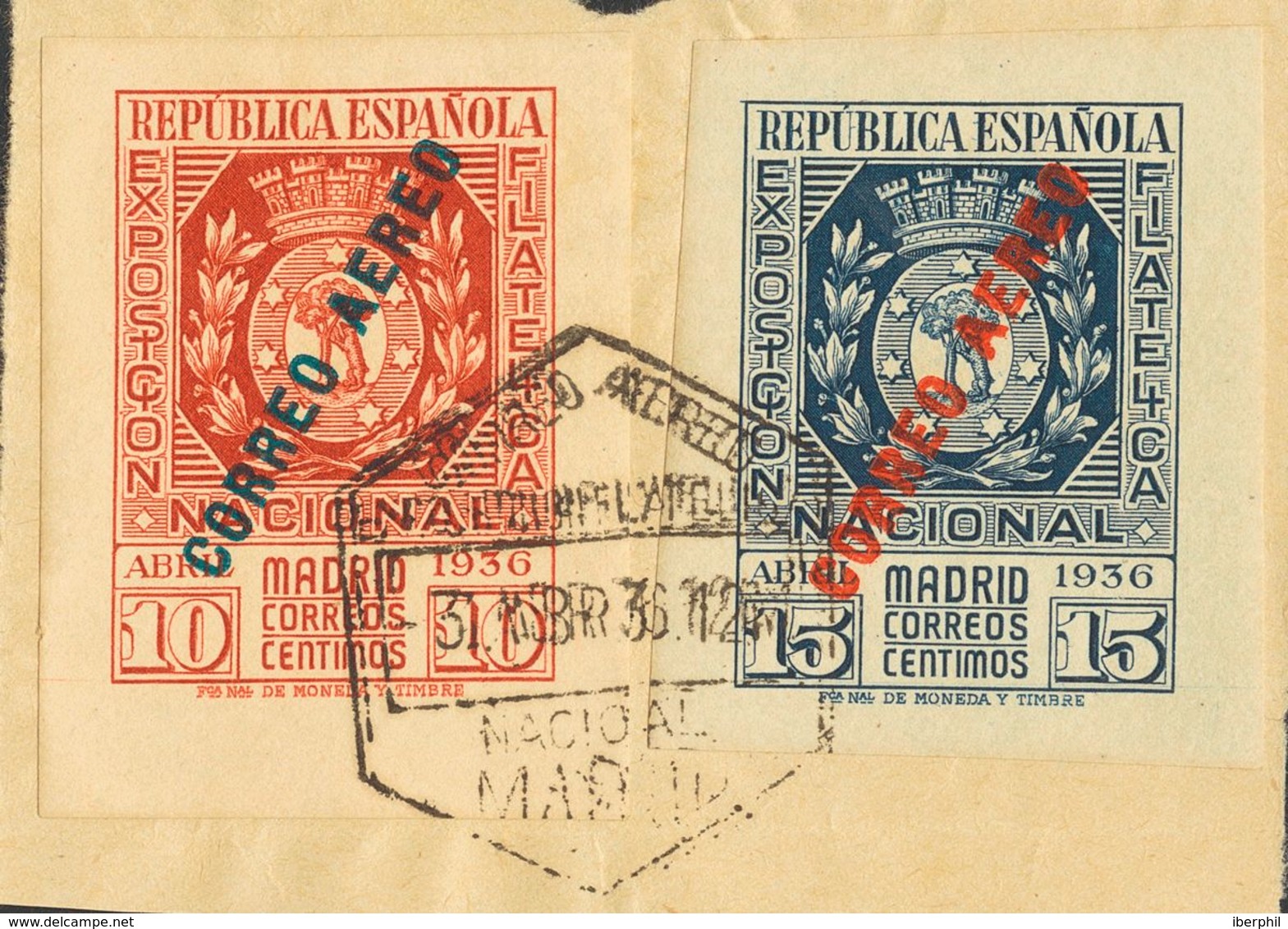 Fragmento 729/30. 1936. Serie Completa, Sobre Fragmento. MAGNIFICA. Edifil 2019: 350 Euros - Autres & Non Classés
