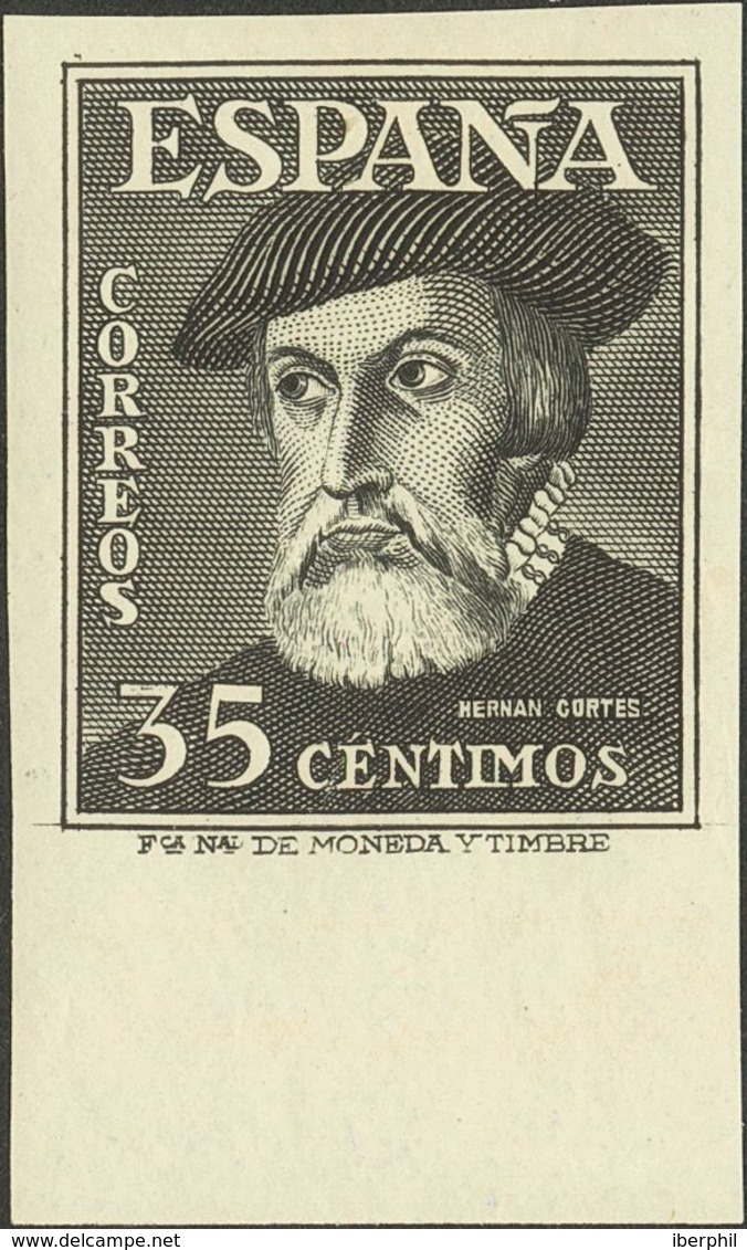 **1035s. 1948. 35 Cts Negro, Borde De Hoja. SIN DENTAR. MAGNIFICO Y RARO, MUY ESPECTACULAR. Edifil 2019: +225 Euros - Autres & Non Classés