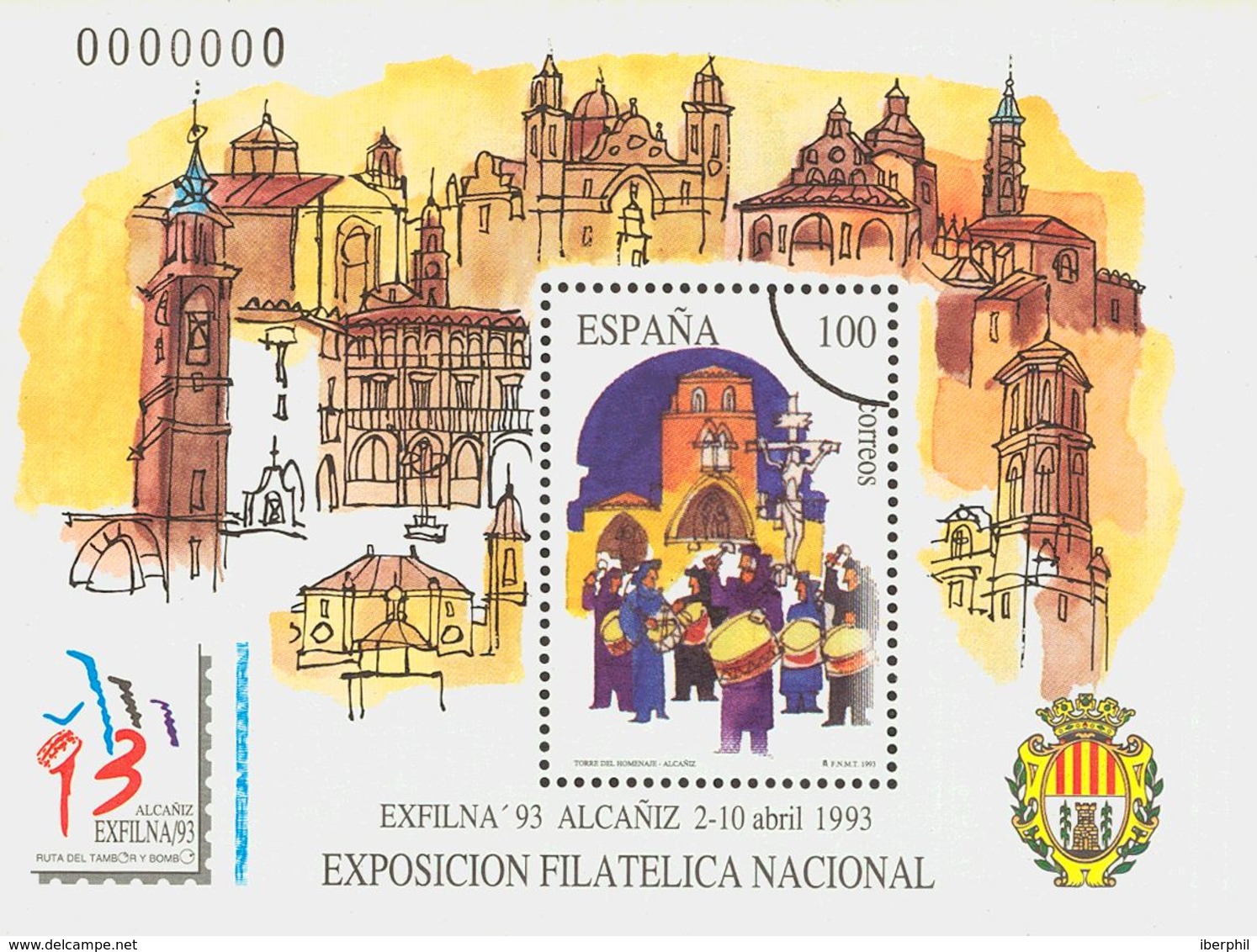 **3249M. 1993. Hoja Bloque. Nº 000000 Y Arco MUESTRA. MAGNIFICA. - Autres & Non Classés