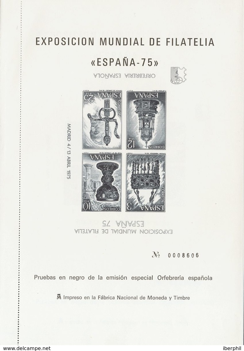 (*)1/2eip. 1975. Pruebas De Lujo. ESPAÑA 75, Con La Variedad TEXTO Y NUMERACION INVERTIDOS. MAGNIFICAS Y RARAS. Edifil 2 - Autres & Non Classés