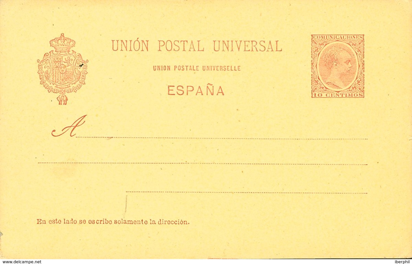 (*)EP31. 1892. 10 Cts Carmín Sobre Tarjeta Entero Postal. MAGNIFICA. Edifil 2019: 14,75 Euros - Other & Unclassified