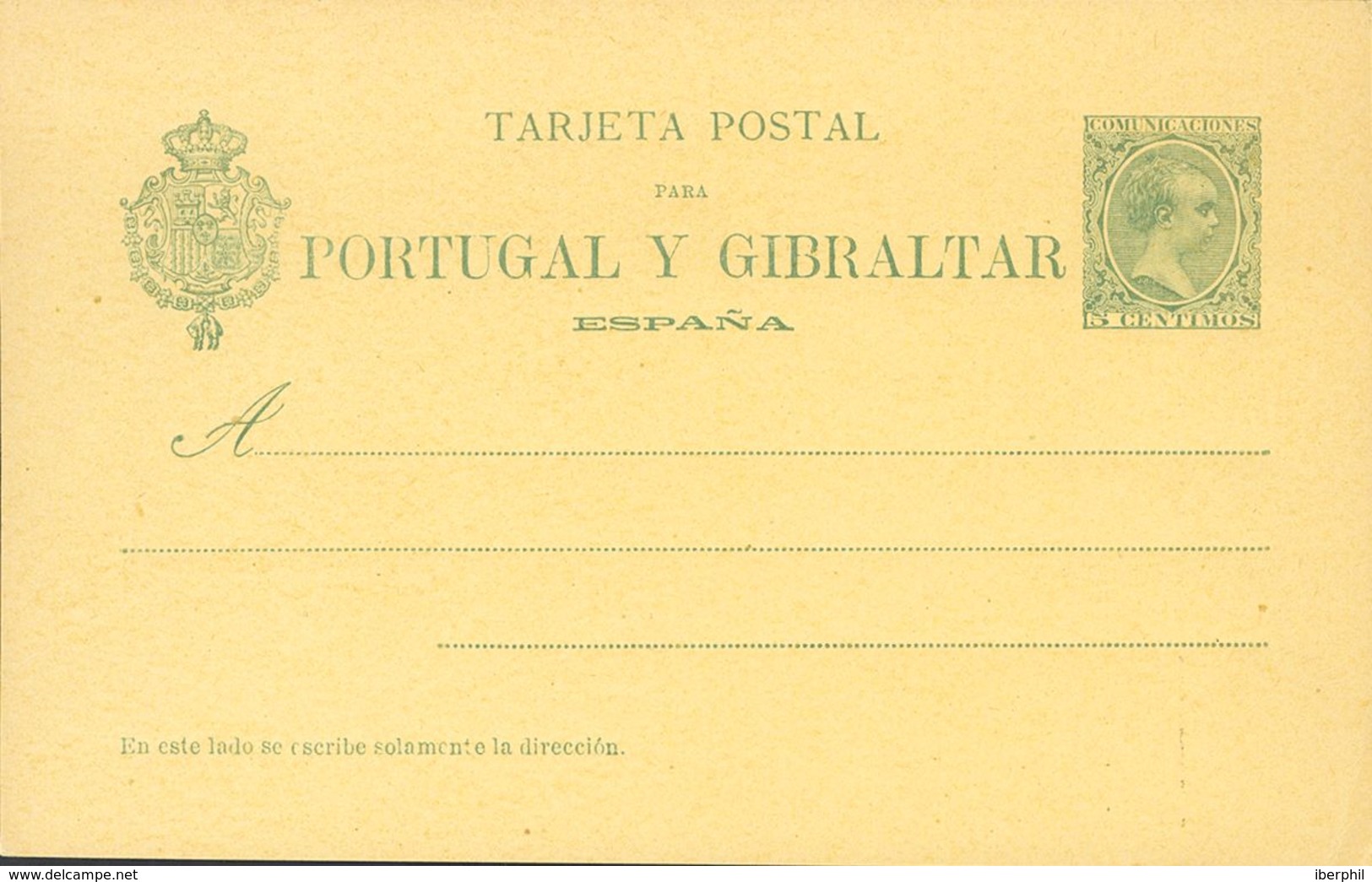 (*)EP34. 1892. 5 Cts Verde Sobre Tarjeta Entero Postal. MAGNIFICA. Edifil 2019: 19 Euros - Autres & Non Classés