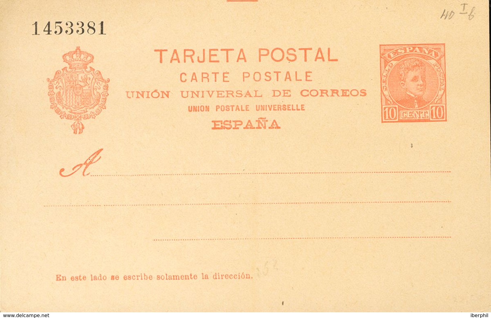 (*)EP42. 1902. 10 Cts Rojo Naranja Sobre Tarjeta Entero Postal. MAGNIFICA. Edifil 2019: 128 Euros - Autres & Non Classés