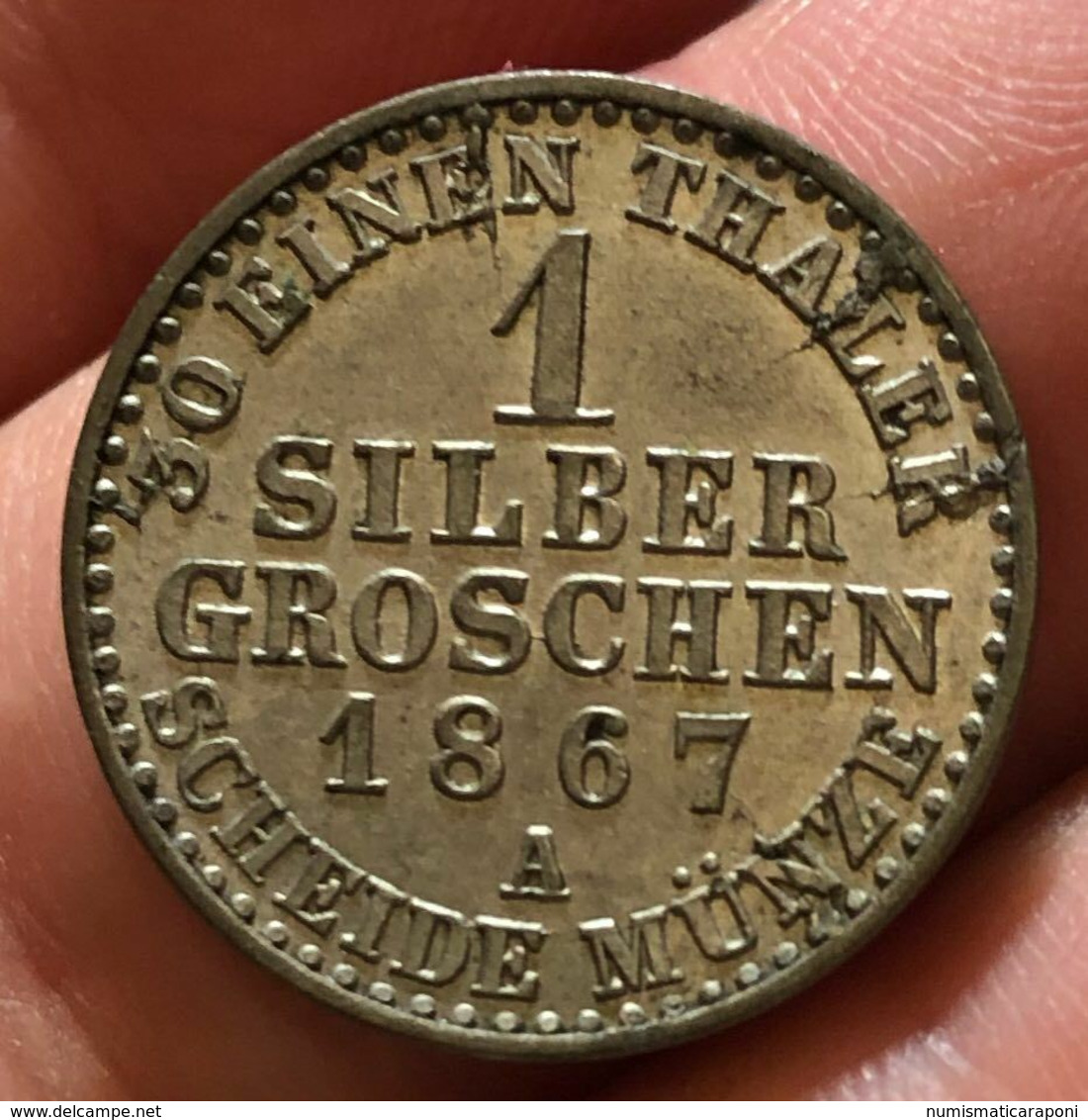 1 SILBER GROSCHEN 1867 A GERMANIA GERMANY PRUSSIA D.1438 - Piccole Monete & Altre Suddivisioni