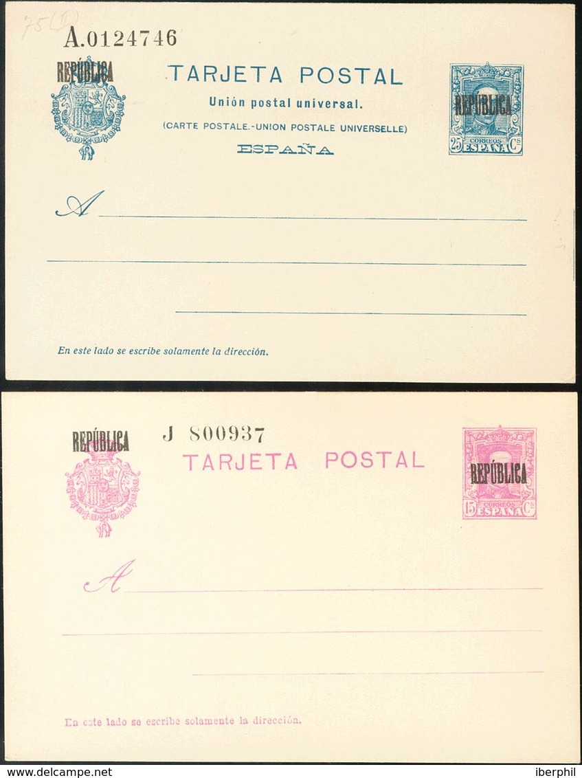 (*)EPB5/6. 1931. 15 Cts Lila Y 25 Cts Azul Sobre Tarjetas Entero Postales De BARCELONA (Emisiones Locales Republicanas). - Other & Unclassified