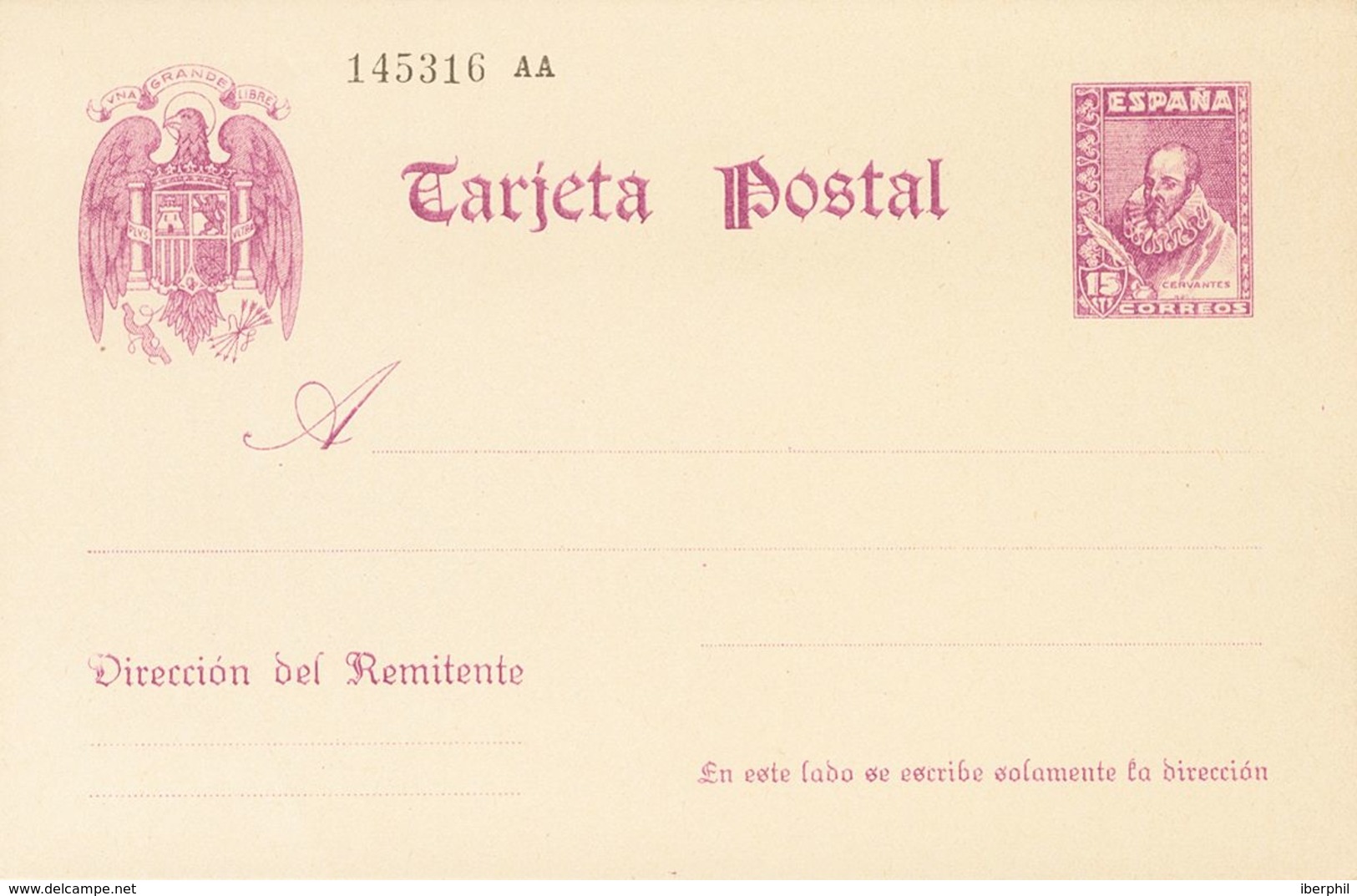 (*)EP82. 1938. 15 Cts Violeta Sobre Tarjeta Entero Postal. MAGNIFICA. Edifil 2019: 89 Euros - Other & Unclassified