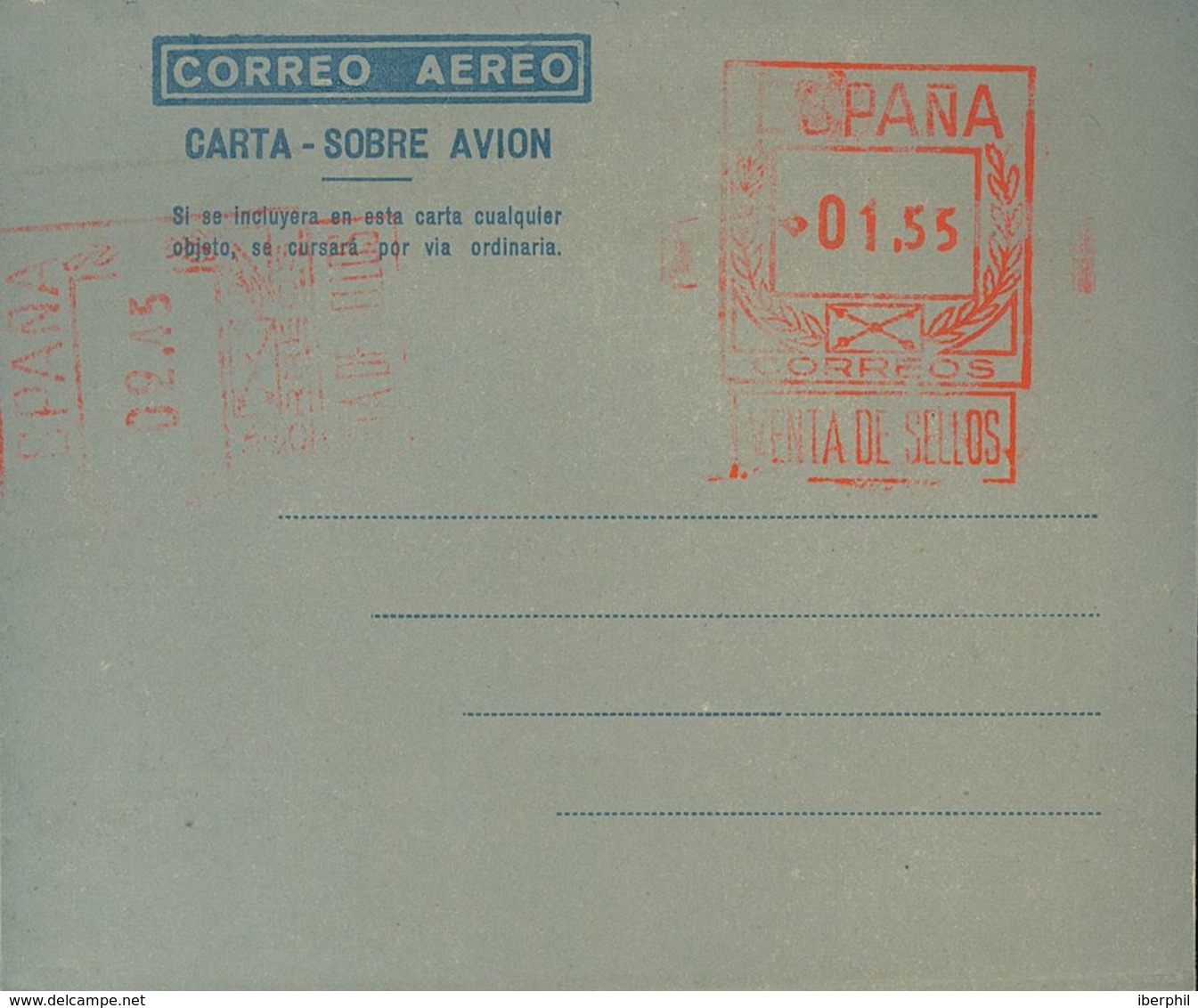(*)AE27. 1948. 1'55 Pts + 2'45 Pts Sobre Aerograma Con Doble Franqueo. MAGNIFICO Y RARO. Edifil 2017: 227 Euros - Other & Unclassified