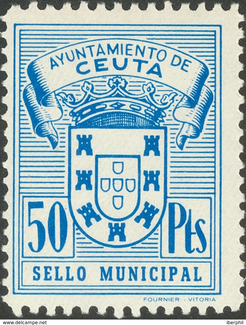 **. (1939ca). Serie Completa, Siete Valores. CEUTA. SELLO MUNICIPAL. MAGNIFICA. - Andere & Zonder Classificatie