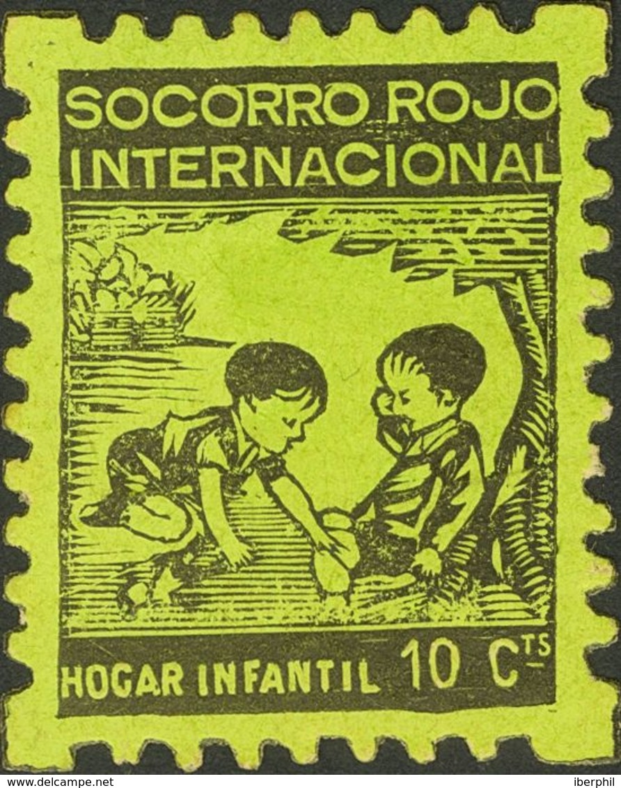 *. 1937. 10 Cts Negro Sobre Verde. S.R.I. HOGAR INFANTIL. MAGNIFICO Y RARISIMO, SOLO RESEÑADO EL VALOR DE 25 CTS CON EST - Other & Unclassified