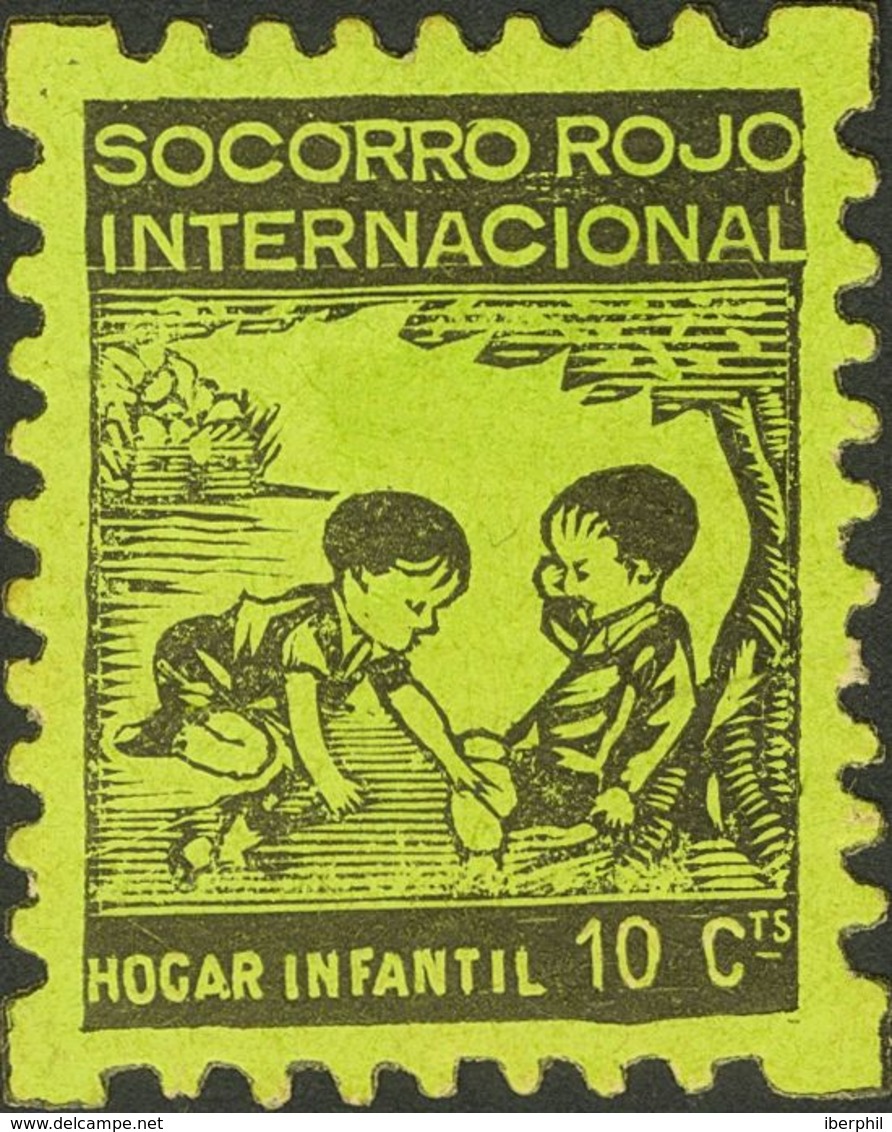 *. 1937. 10 Cts Negro Sobre Verde. S.R.I. HOGAR INFANTIL. MAGNIFICO Y RARISIMO, SOLO RESEÑADO EL VALOR DE 25 CTS CON EST - Autres & Non Classés