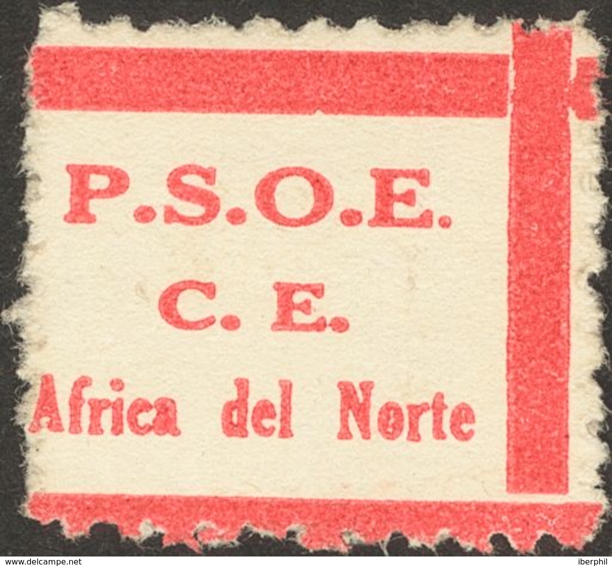 (*). (1938ca). Sin Valor, Rojo. P.S.O.E. / C.E. / AFRICA DEL NORTE. MAGNIFICO Y RARO. (Allepuz 1419) - Andere & Zonder Classificatie