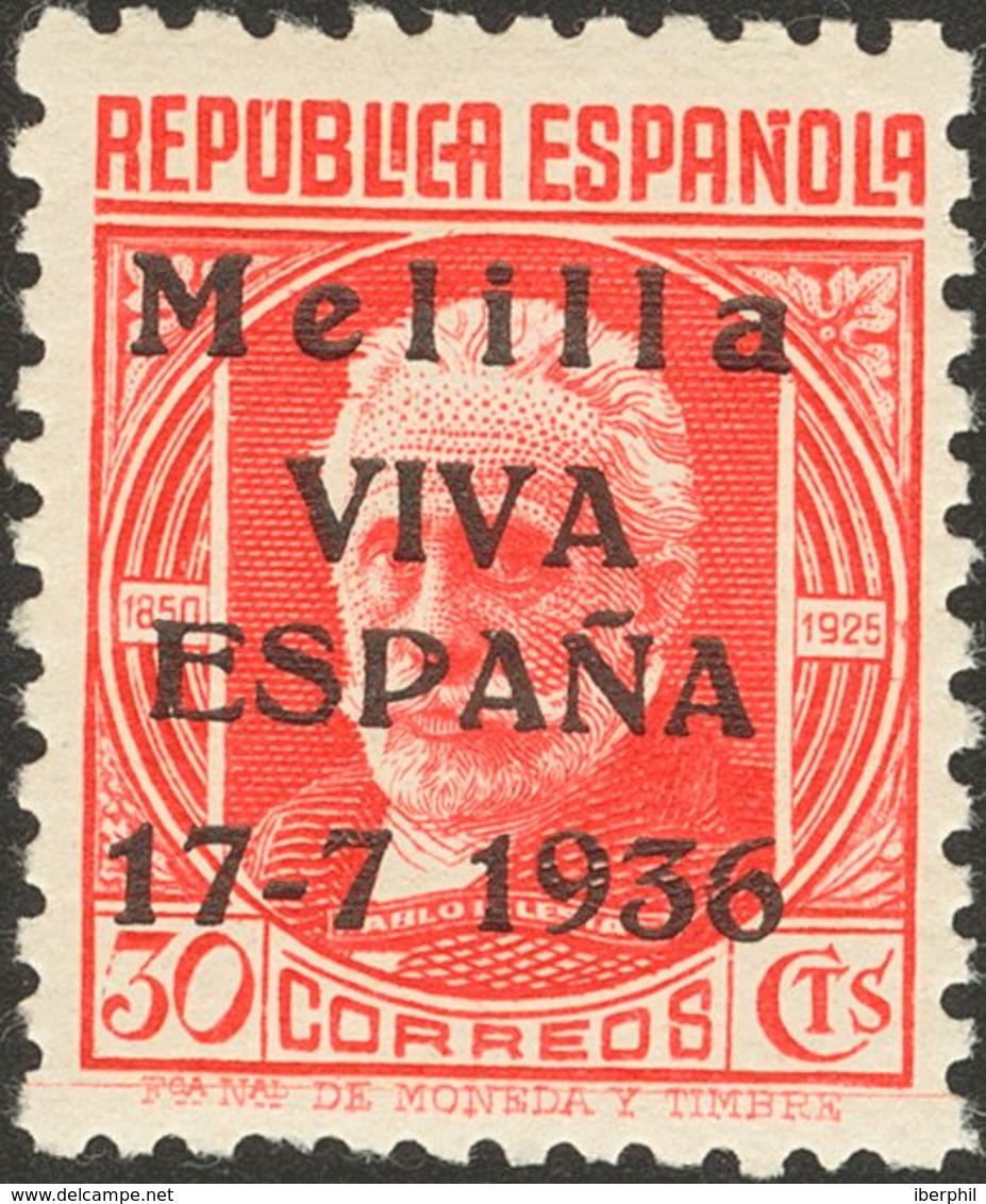 **1/2he. 1936. Serie Completa. Variedad SIN GUION ENTRE "7" Y "1936". MAGNIFICA. Edifil 2017: 156 Euros - Autres & Non Classés