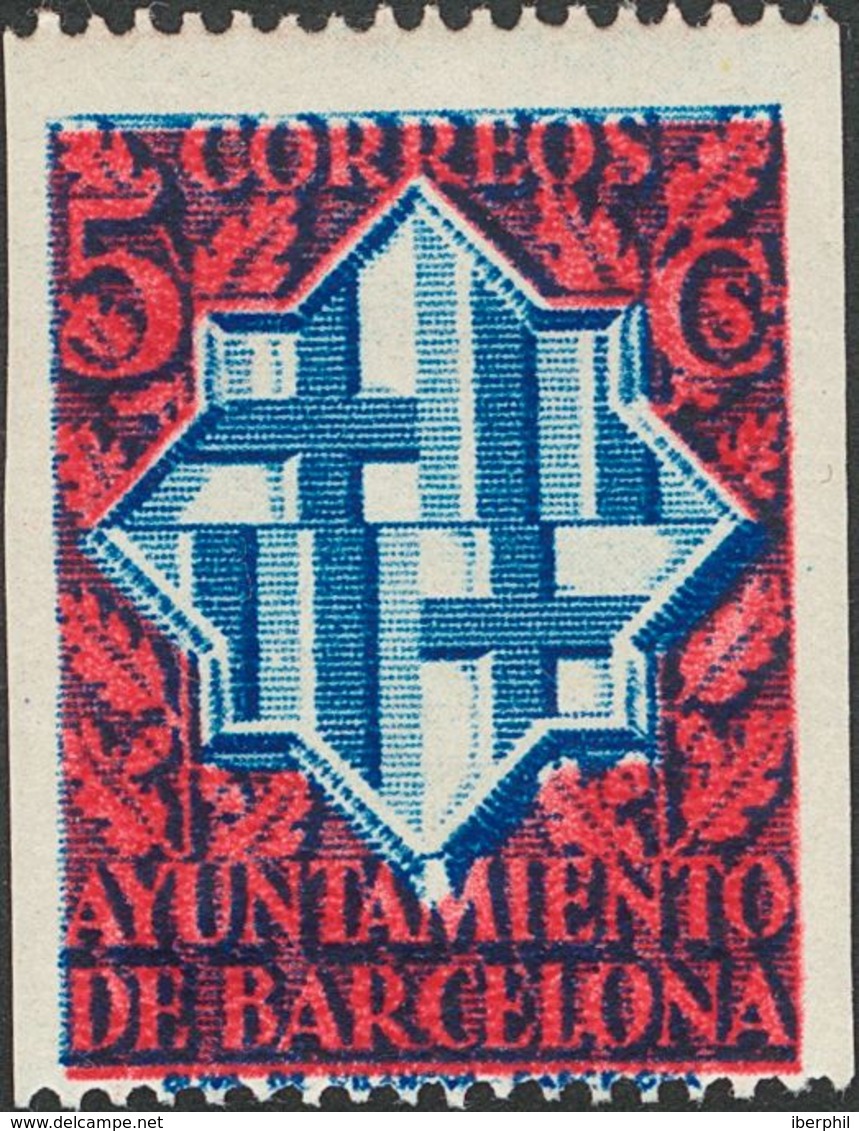 */(*). 1941. Conjunto De Seis ENSAYOS DE COLOR (sin Dentar, Aunque Dos Dentados Horizontalmente) Del 5 Cts (Escudo De Ba - Autres & Non Classés