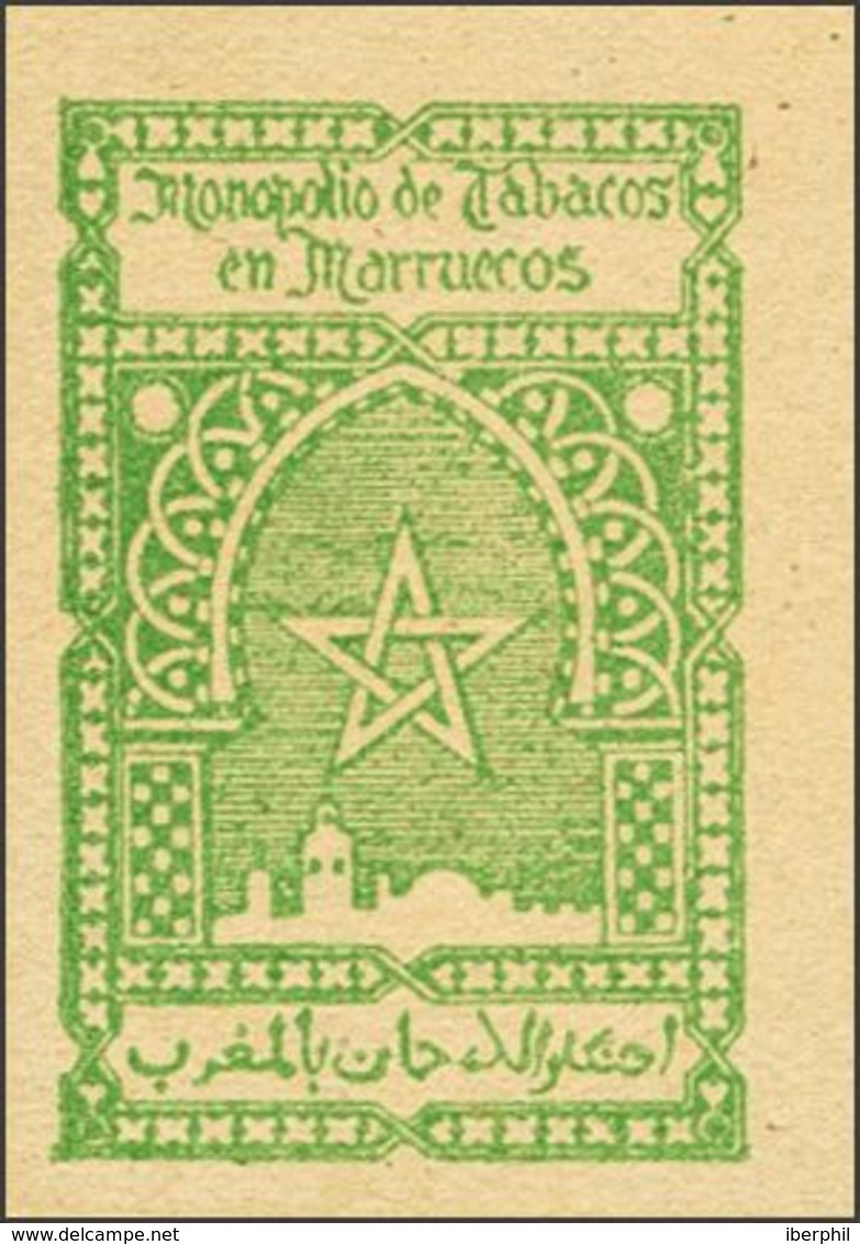 (*). (1940ca). Sin Valor, Verde Amarillo. MONOPOLIO DE TABACOS EN MARRUECOS. MAGNIFICO Y RARISIMO. - Sonstige & Ohne Zuordnung