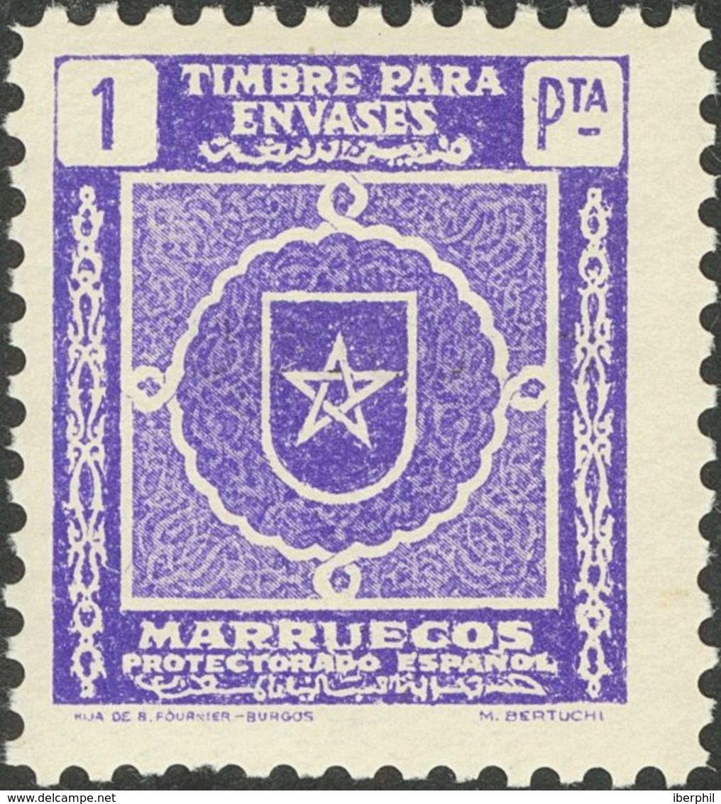 *. (1945ca). 5 Cts, 10 Cts, 15 Cts, 20 Cts, 25 Cts, 50 Cts Y 1 Pts. TIMBRES PARA ENVASES Y Nº000000, Al Dorso (excepto E - Autres & Non Classés