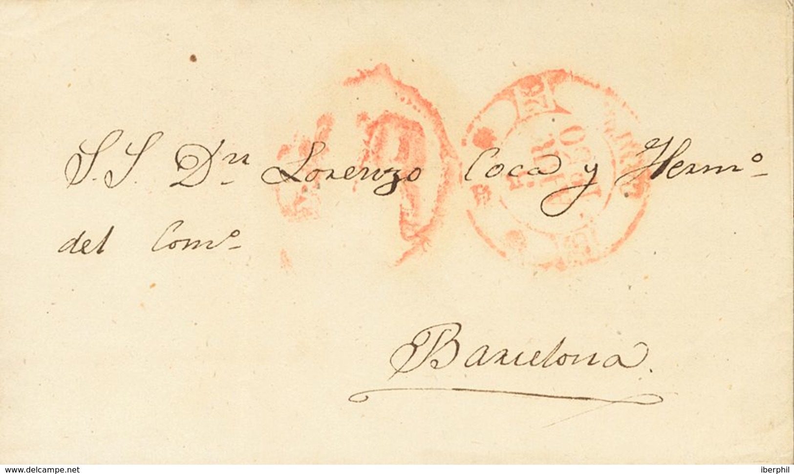 Sobre . 1850. SAN JUAN (PUERTO RICO) A BARCELONA, Encaminada Privadamente Hasta Cádiz Donde Se Deposita En El Correo. MA - Autres & Non Classés