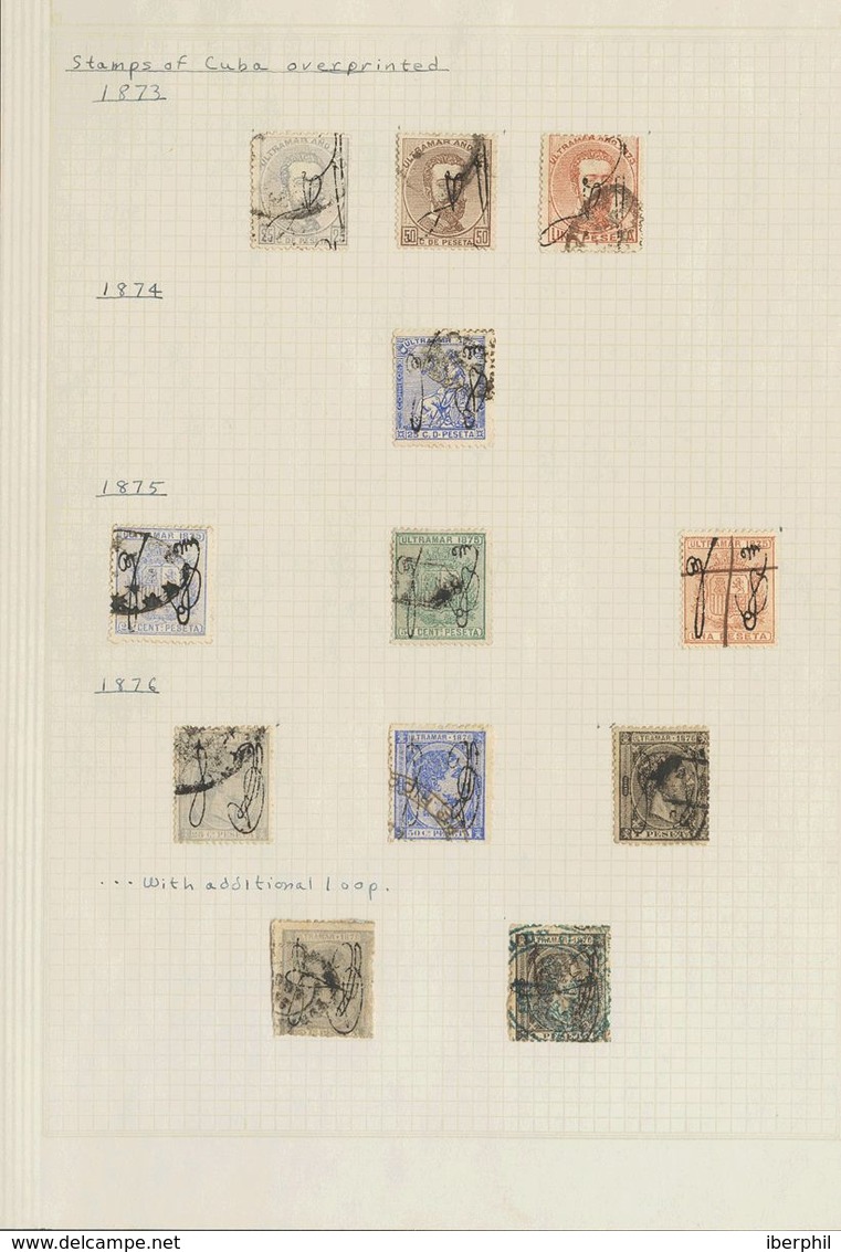 º. (1873ca). Conjunto Incluyendo Todos Los Sellos Emitidos En Puerto-Rico Sobrecargados Con La "Rúbrica", Ideal Para Est - Other & Unclassified