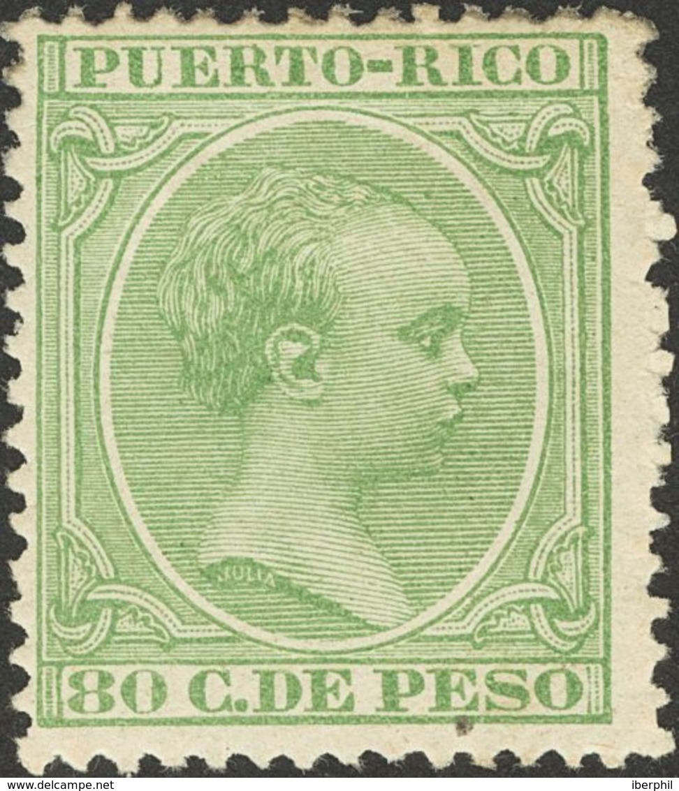 *85. 1890. 80 Ctvos Verde. MAGNIFICO. Edifil 2019: 865 Euros - Autres & Non Classés